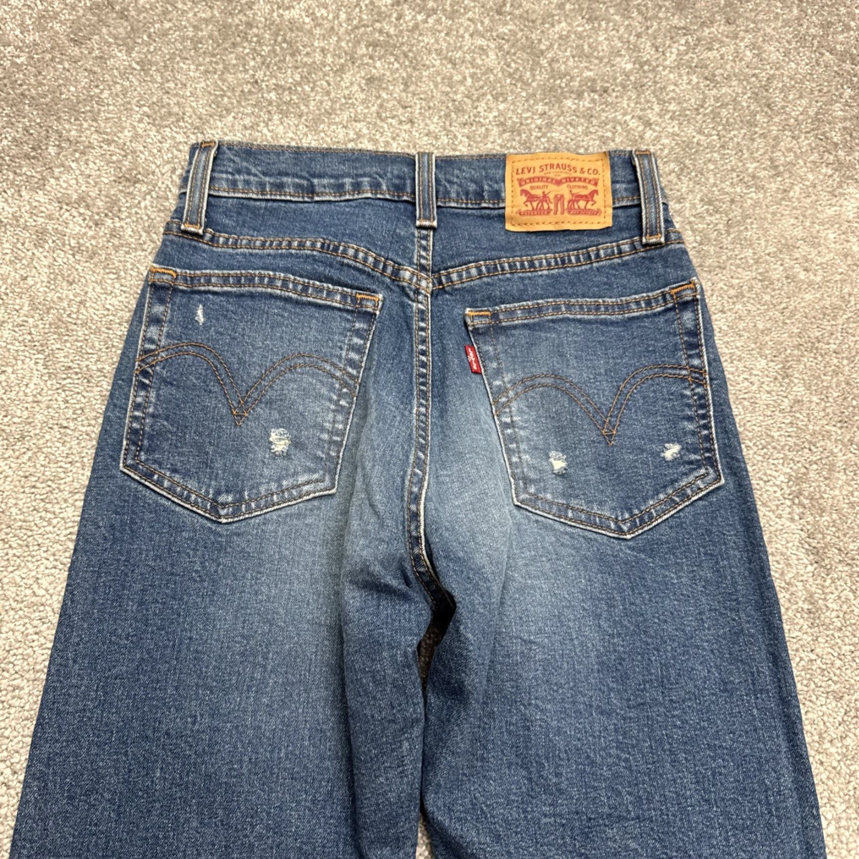 Levi's Levi’s Wedgie Skinny Distressed Denim Jeans Womens 25 Button Fly High Rise 24x26 Blue Jeans Size 42" / US 20 - 4 Thumbnail