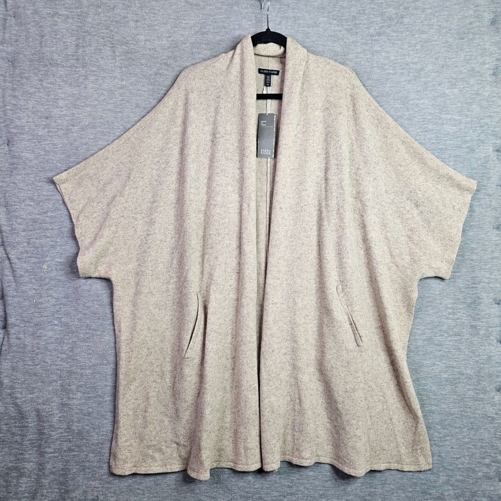 Eileen Fisher Eileen Fisher Cardigan Sweater Yak Wool V-Neck Long Sleeve Beige Regular M/L Womens Modern Knit New Cardigan Seasonal All Seasons Casual Vintage: No Size M / US 6-8 / IT 42-44 - 4 Thumbnail