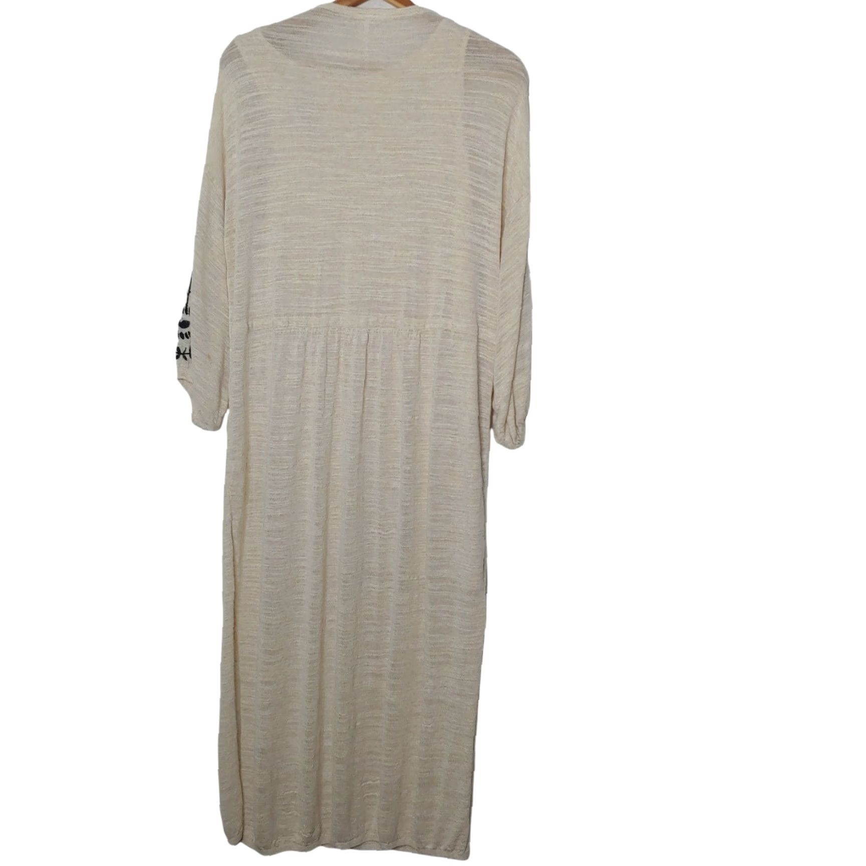 Free People Free People Dress Small Long Natural Off-white Burnout Knit Embroidered Boho Hippie 3/4 Sleeve Size S / US 4 / IT 40 - 5 Thumbnail