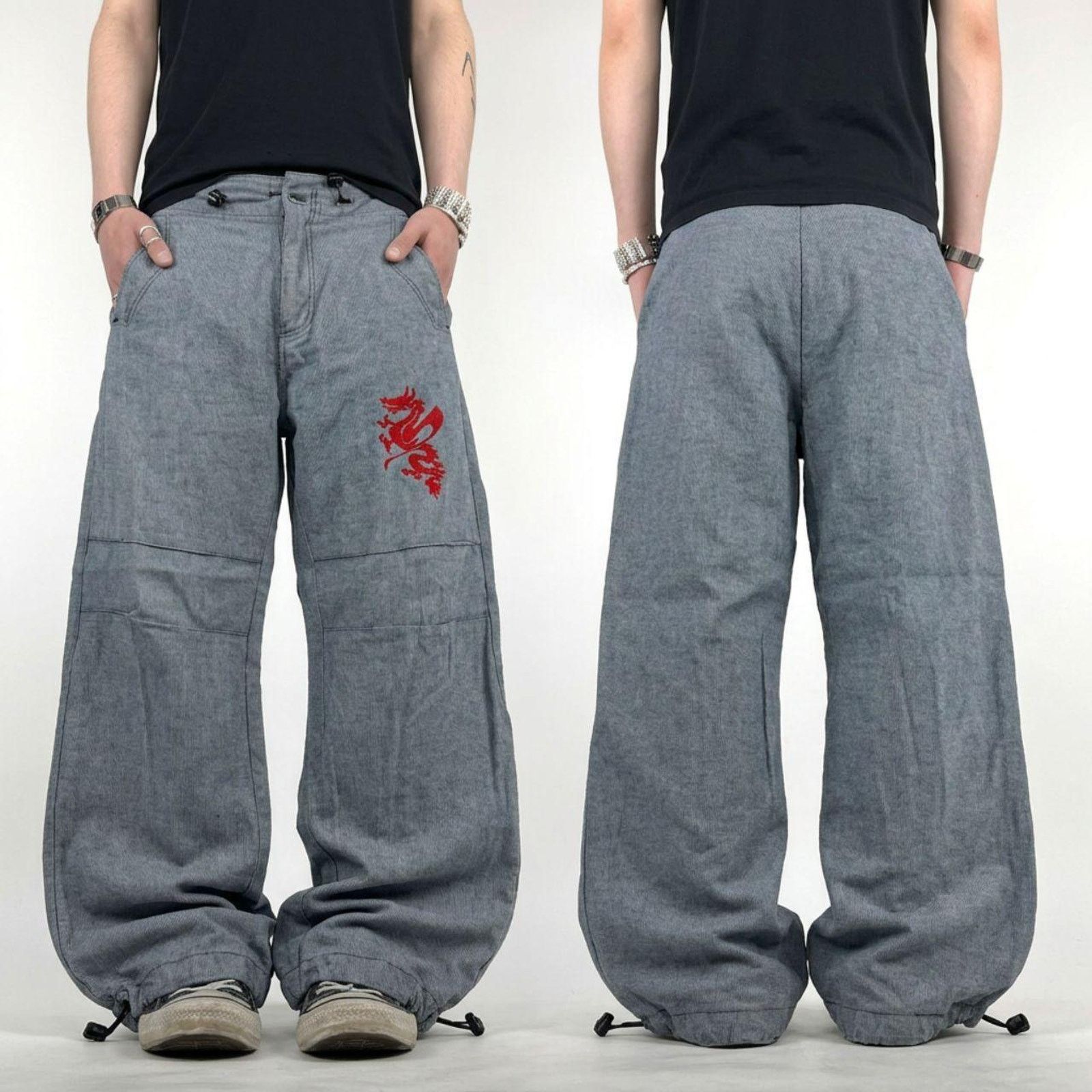 Fox Racing × JNCO × Streetwear Vintage y2k Fox Racing Embroided