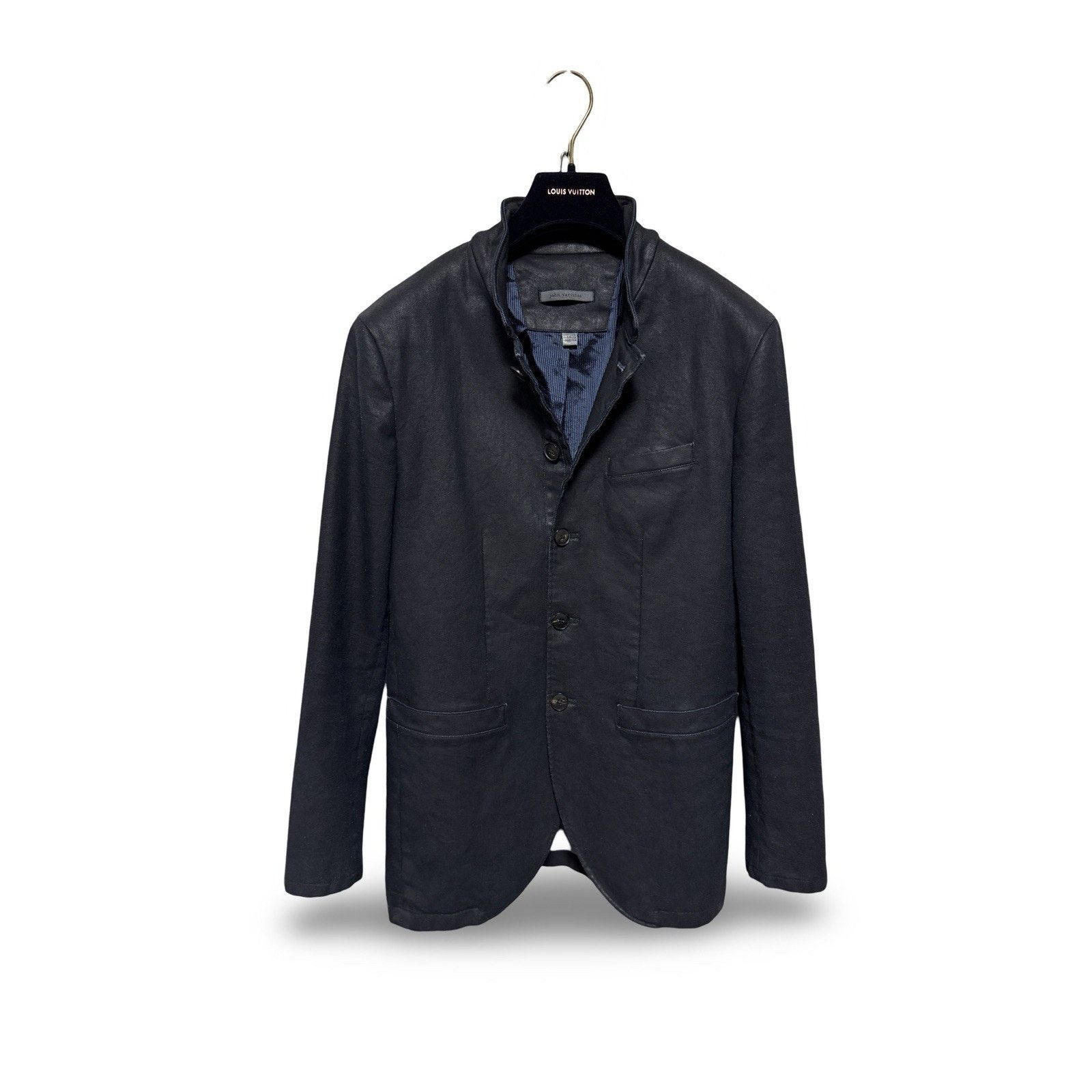 John Varvatos John Varvatos BRIA Blue Waxed Lightweight Moto Jacket Size US S / EU 44-46 / 1 - 1 Thumbnail
