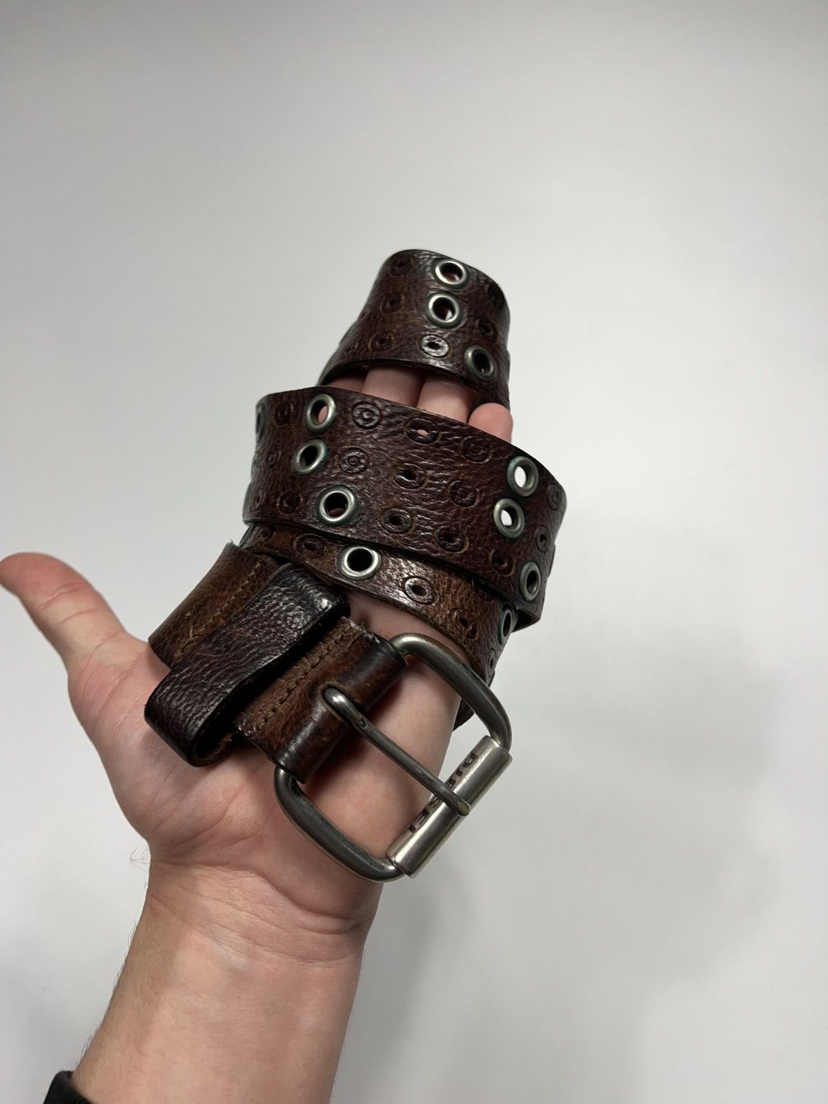 Diesel Vintage Diesel Leather Full of Holes Belt Simon style Size ONE SIZE - 3 Thumbnail