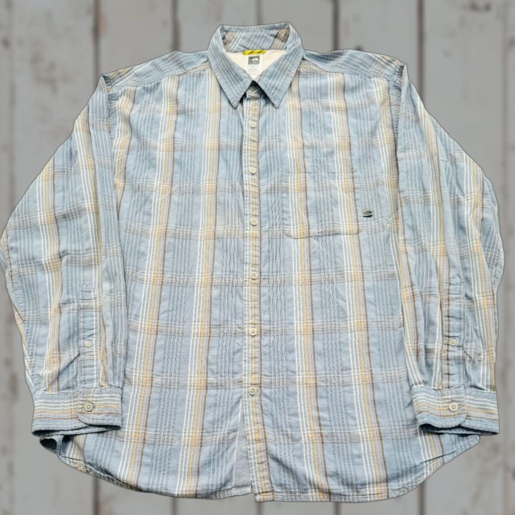 The North Face The North Face Long Sleeve Button-Up Mens Large Blue Striped Cotton Shirt 2370 Size US L / EU 52-54 / 3 - 1 Thumbnail