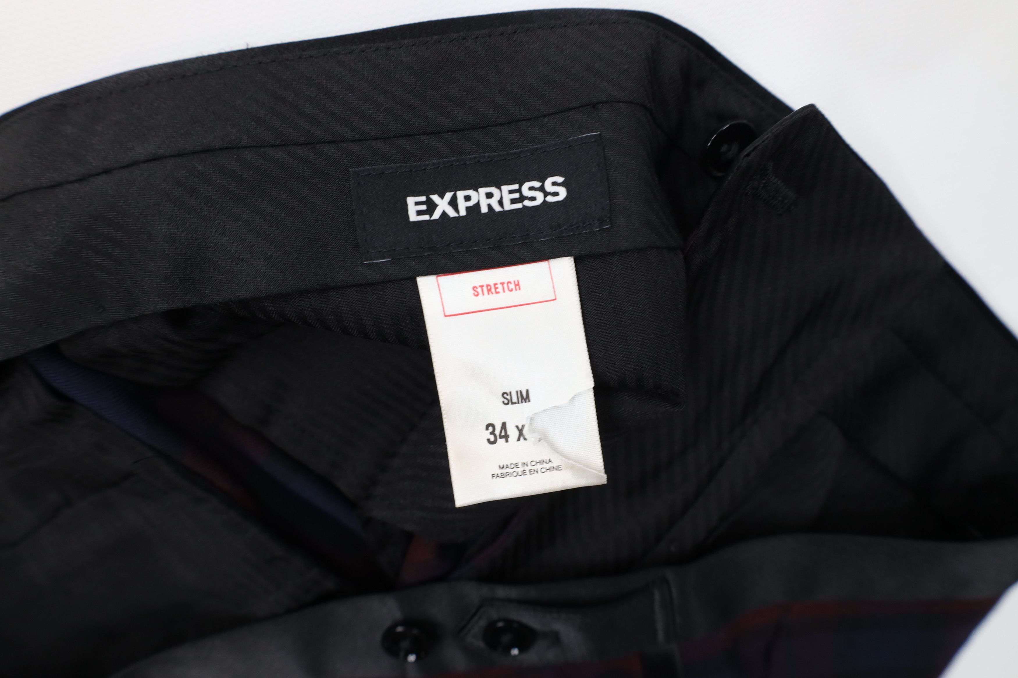 Express Express Slim Satin Stripe Tuxedo Chino Pants Trousers Plaid Size US 34 / EU 50 - 7 Thumbnail