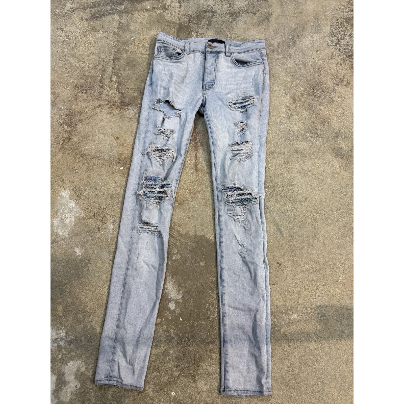 Amiri Amiri Jeans Light Wash Multi Patch Used 32 Size US 32 / EU 48 - 1 Thumbnail