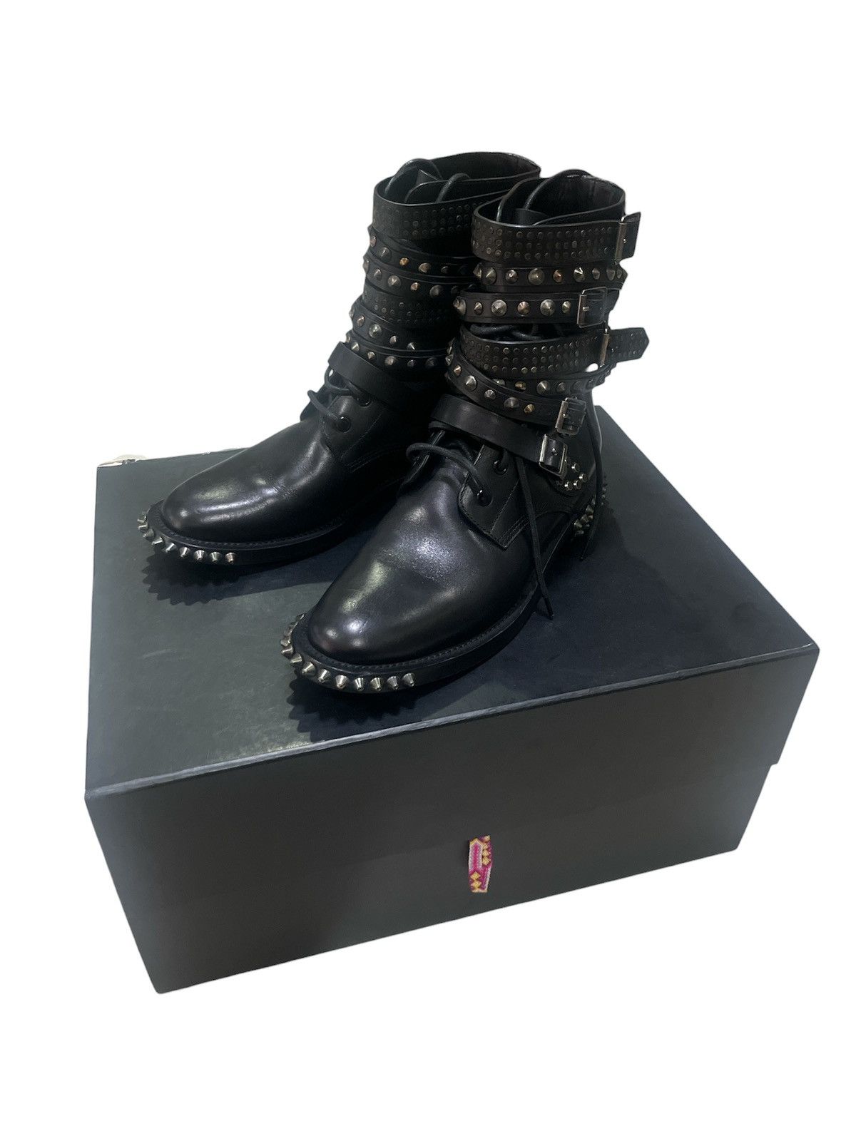 Saint Laurent Paris 19SS Black Ayers Snakeskin 60mm Finn Boots 42