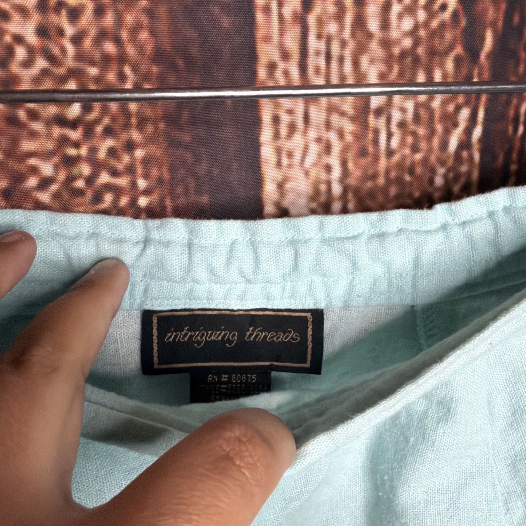 Vintage VINTAGE Intriguing Threads Skirt Womens Plus 12 Blue Linen Rayon Blend Midi A-Line Floral Skirt Womens Boys? Size 34" / US 12 / IT 48 - 3 Thumbnail