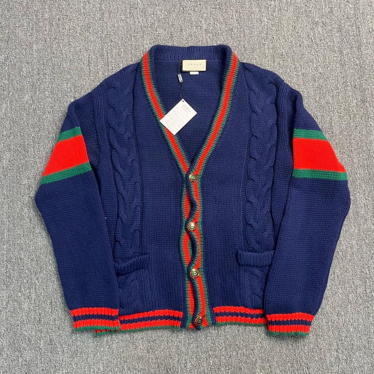 Gucci Gucci Blue, red and green cardigan sweater 2501-Nextarrow Size US S / EU 44-46 / 1 - 1 Thumbnail