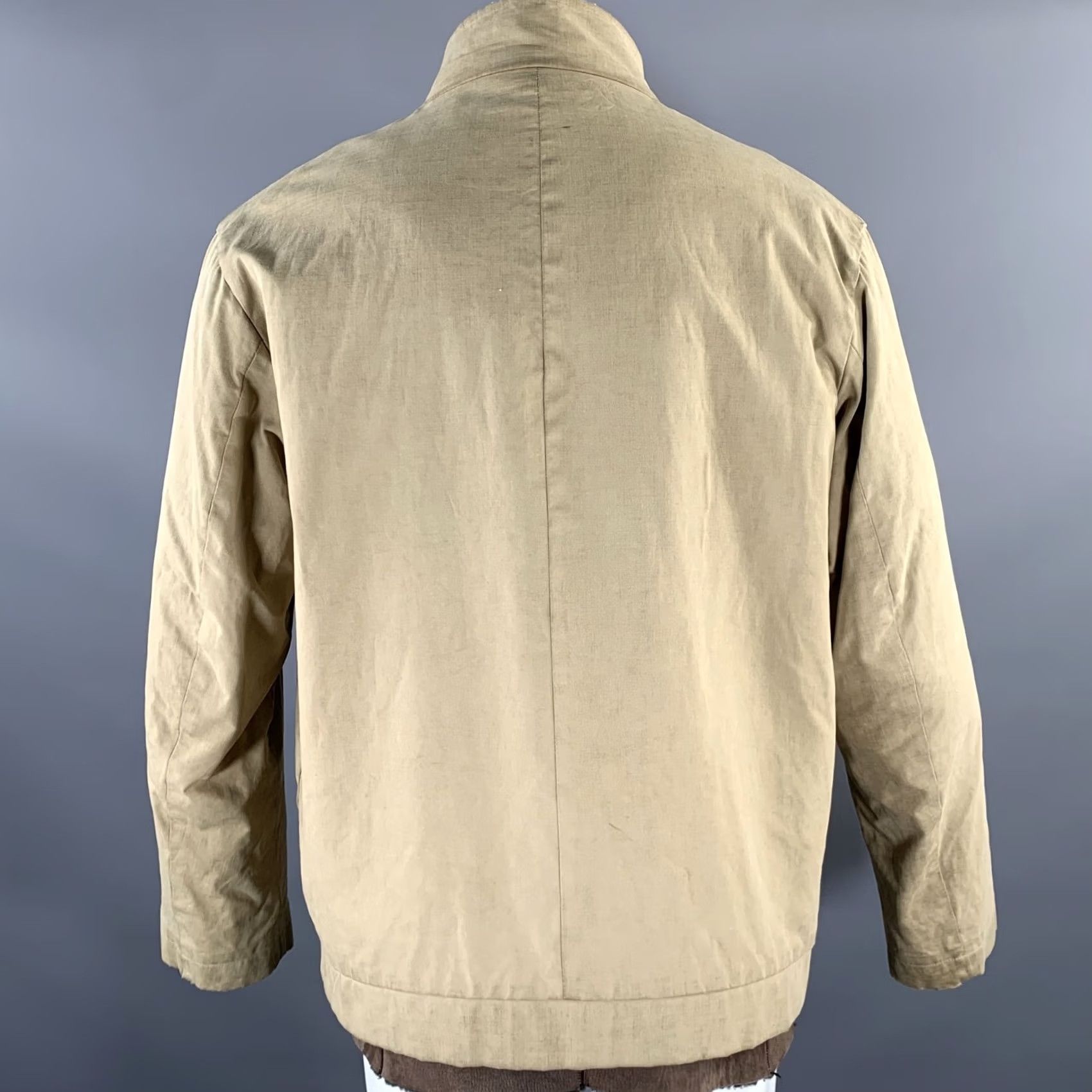 Jil Sander JIL SANDER Jacket M Beige Brown Cotton Layered Suede Lined Jacket Mens Italy Size US M / EU 48-50 / 2 - 4 Thumbnail