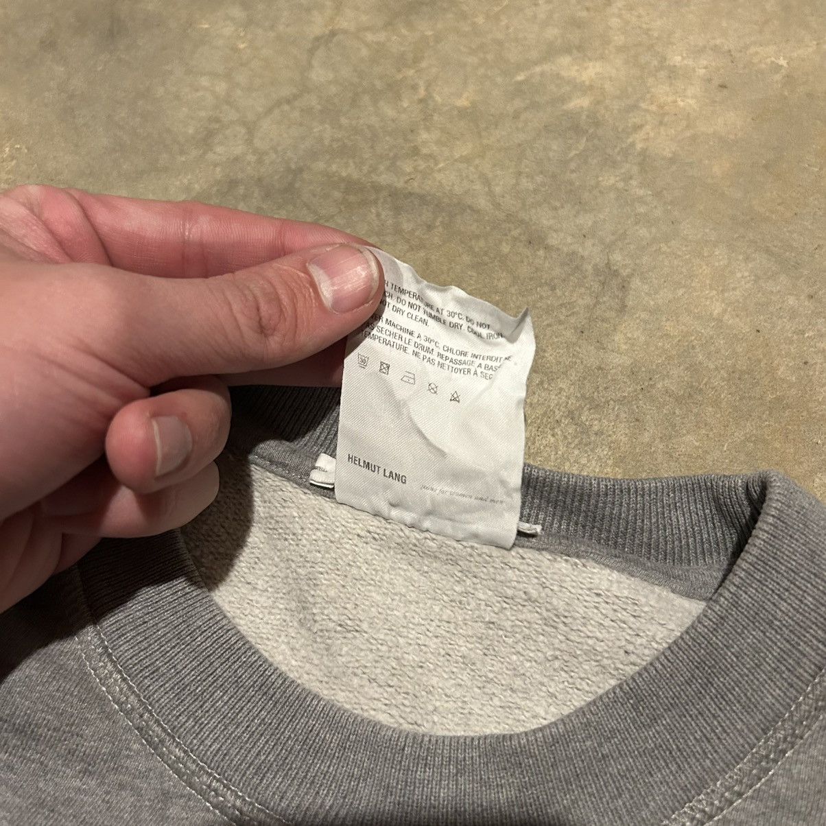Helmut Lang Helmut Lang HL Monogram Flock Logo Ribbed Crewneck Rare Size US S / EU 44-46 / 1 - 6 Thumbnail