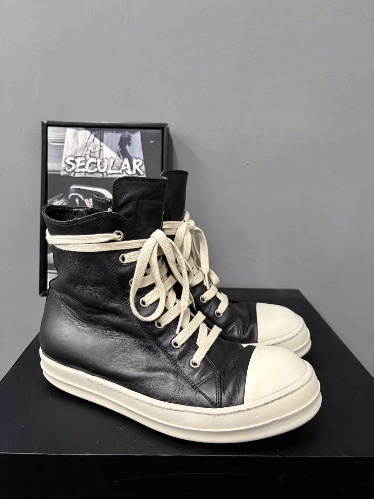 Rick Owens Rick Owens Mainline Black White Ramones Sneakers K34 Size US 8.5 / EU 41-42 - 4 Thumbnail