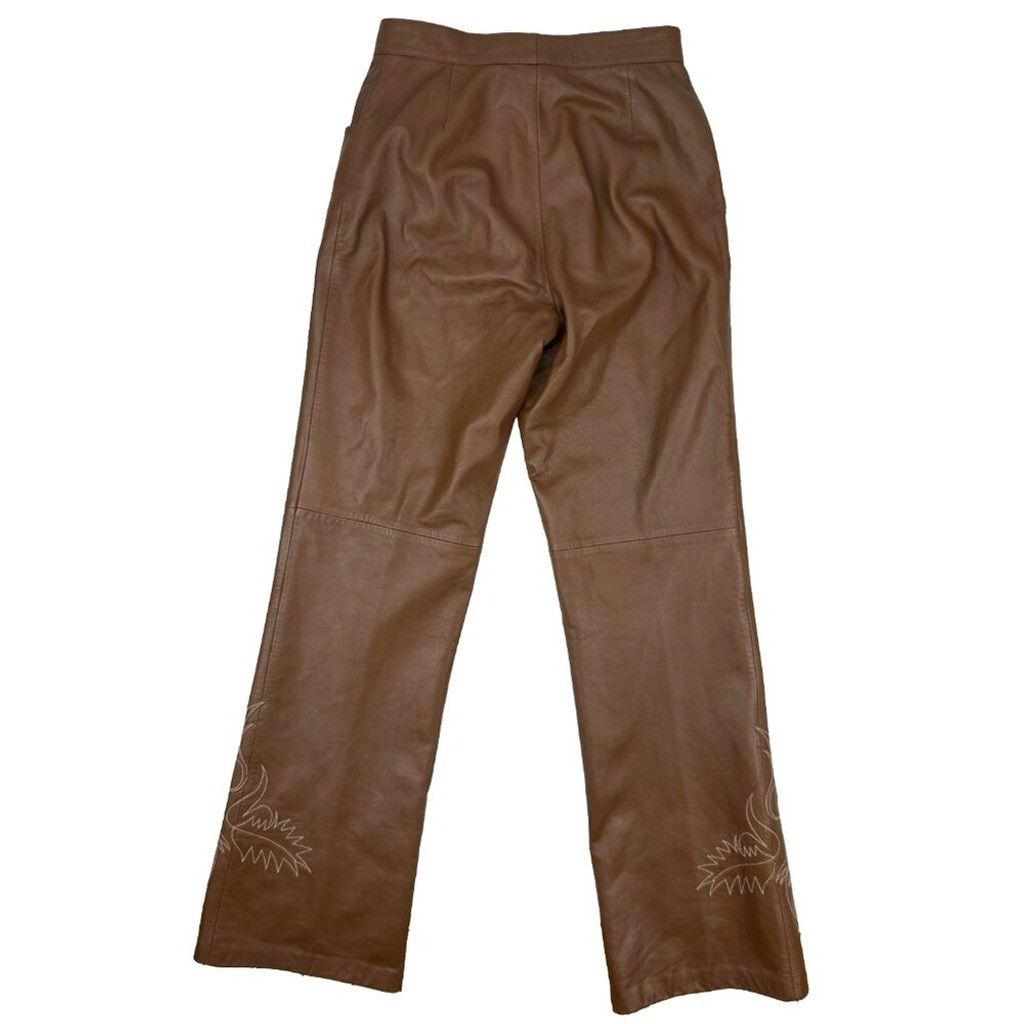 Vintage VTG LEATHER Western Set Brown Blazer Jacket Pants sz 6 - 8 Size M / US 6-8 / IT 42-44 - 11 Thumbnail
