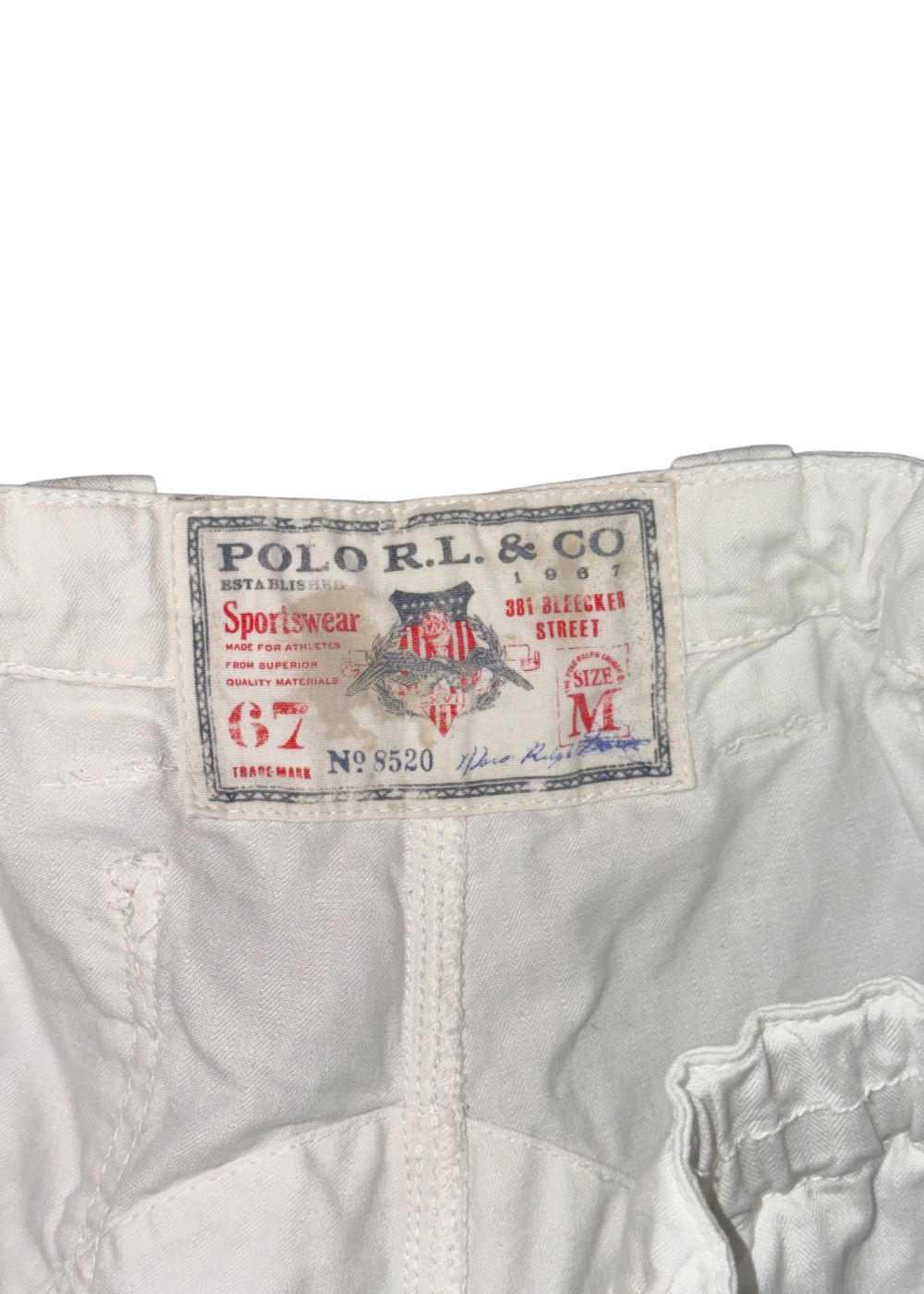 Vtg PRL Sportswear Cotton Shorts White Military Yacht Size M image 3