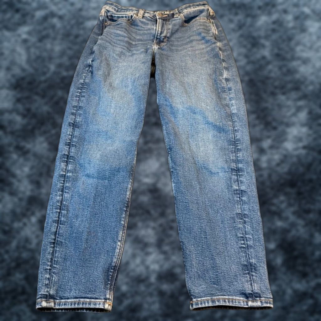 American Eagle Outfitters VINTAGE American Eagle Outfitters Blue High Rise Stretch Mom Jeans Tapered Leg Women Size 4 Size 27" / US 4 / IT 40 - 1 Thumbnail