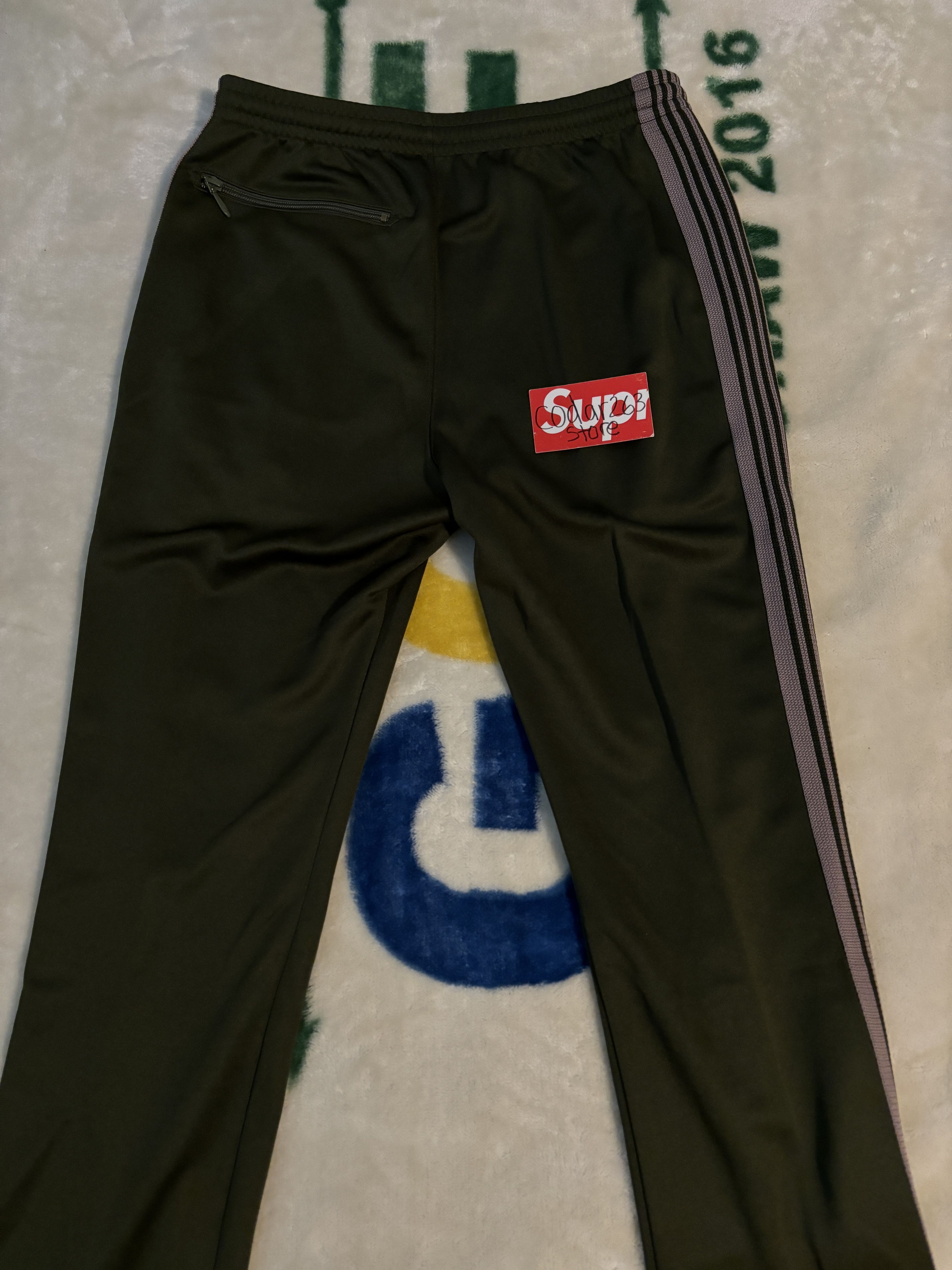 Needles Needles Poly Smooth Narrow Track Pants Olive Green Trackpant Size US 30 / EU 46 - 3 Thumbnail