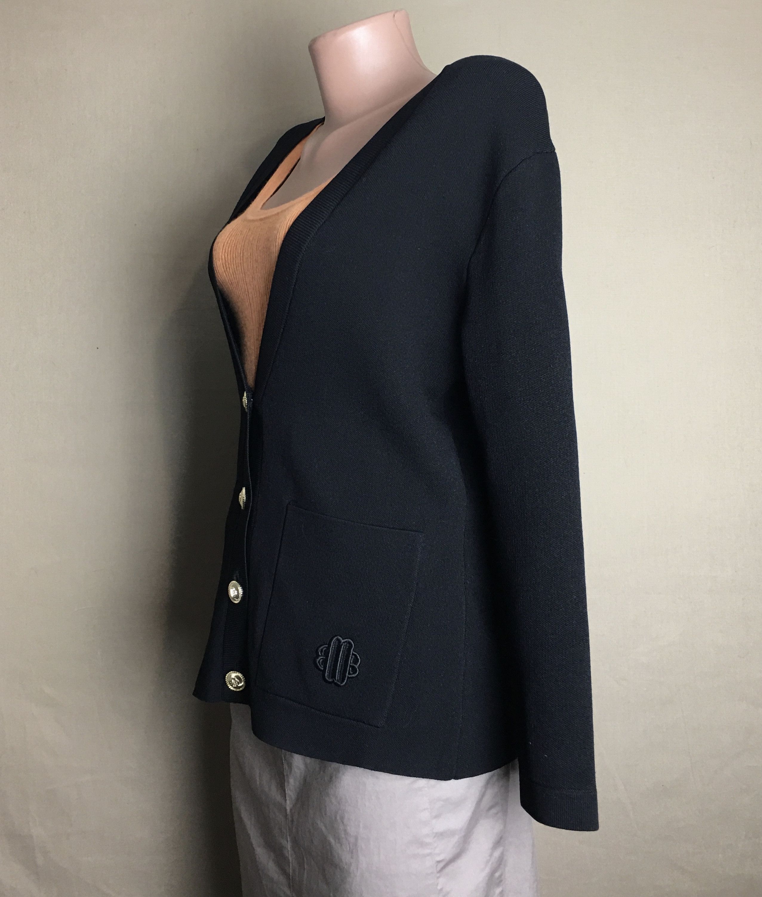 Maje MAJE Embroidered Logo Knitted Cardigan Black Size 2/M Size M / US 6-8 / IT 42-44 - 6 Thumbnail