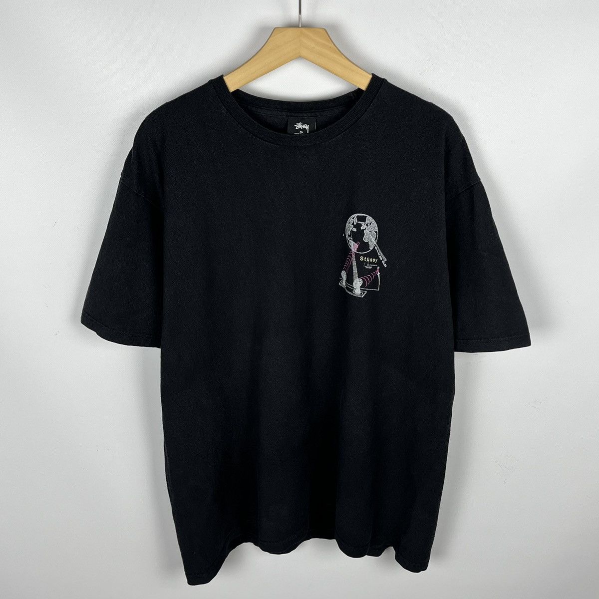 Stussy Vintage Stussy Space y2k big logo faded tee 00’s Size US XL / EU 56 / 4 - 10 Thumbnail