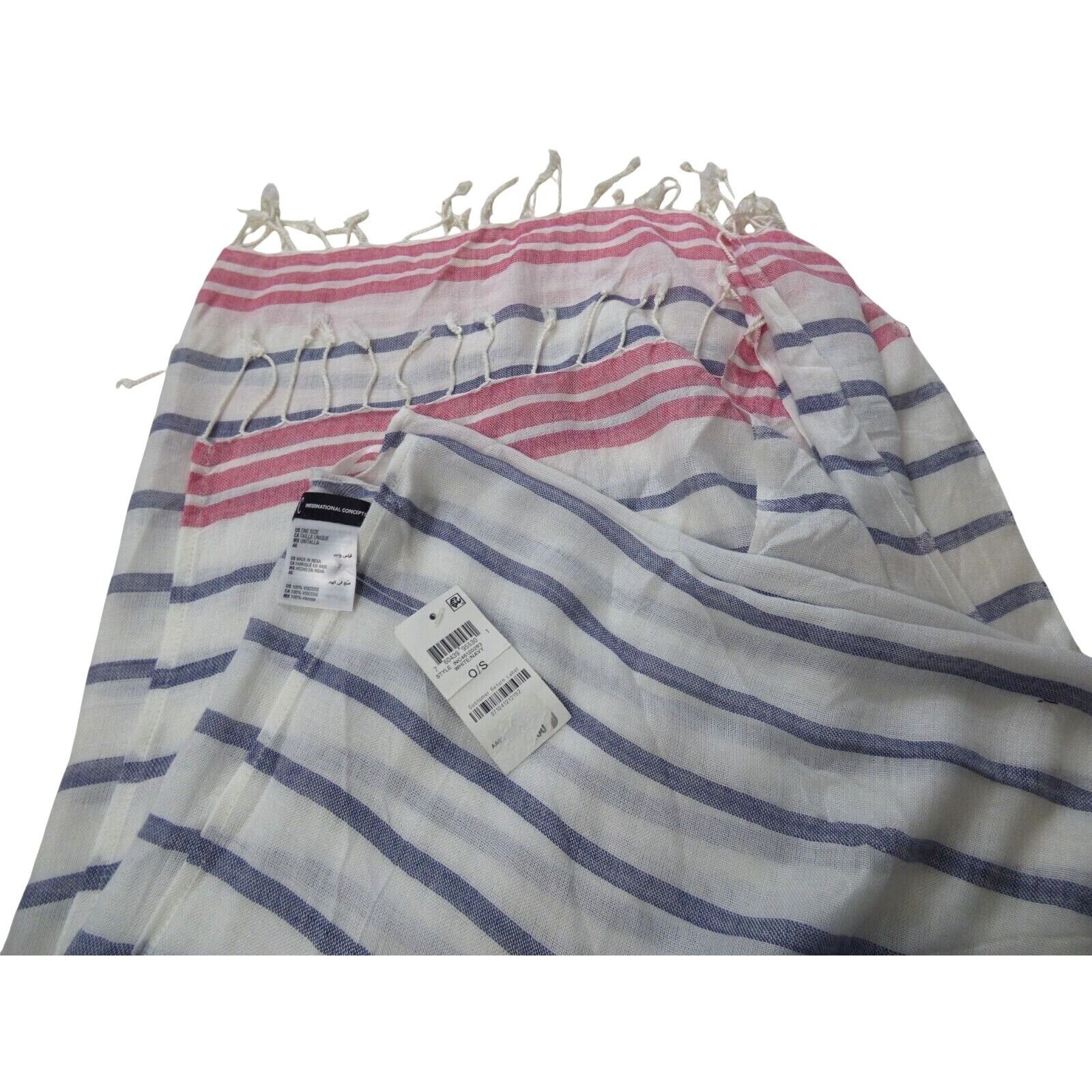 Other INC International Concepts Striped Tie Topper, White/ Navy, Size ONE SIZE - 3 Thumbnail