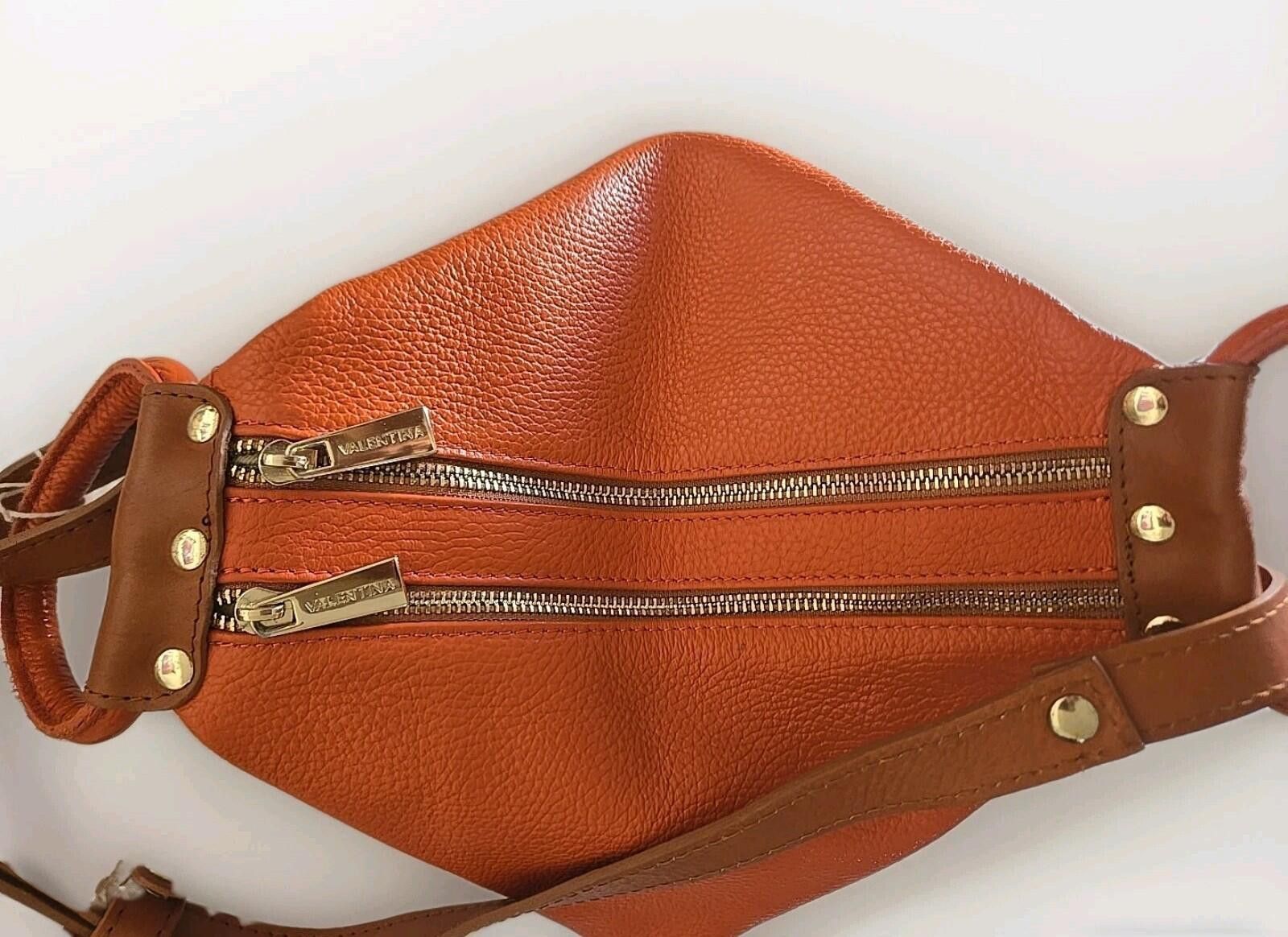 Valentino Valentina Backpack Shoulder Bag Leather Orange Italy Size ONE SIZE - 7 Thumbnail