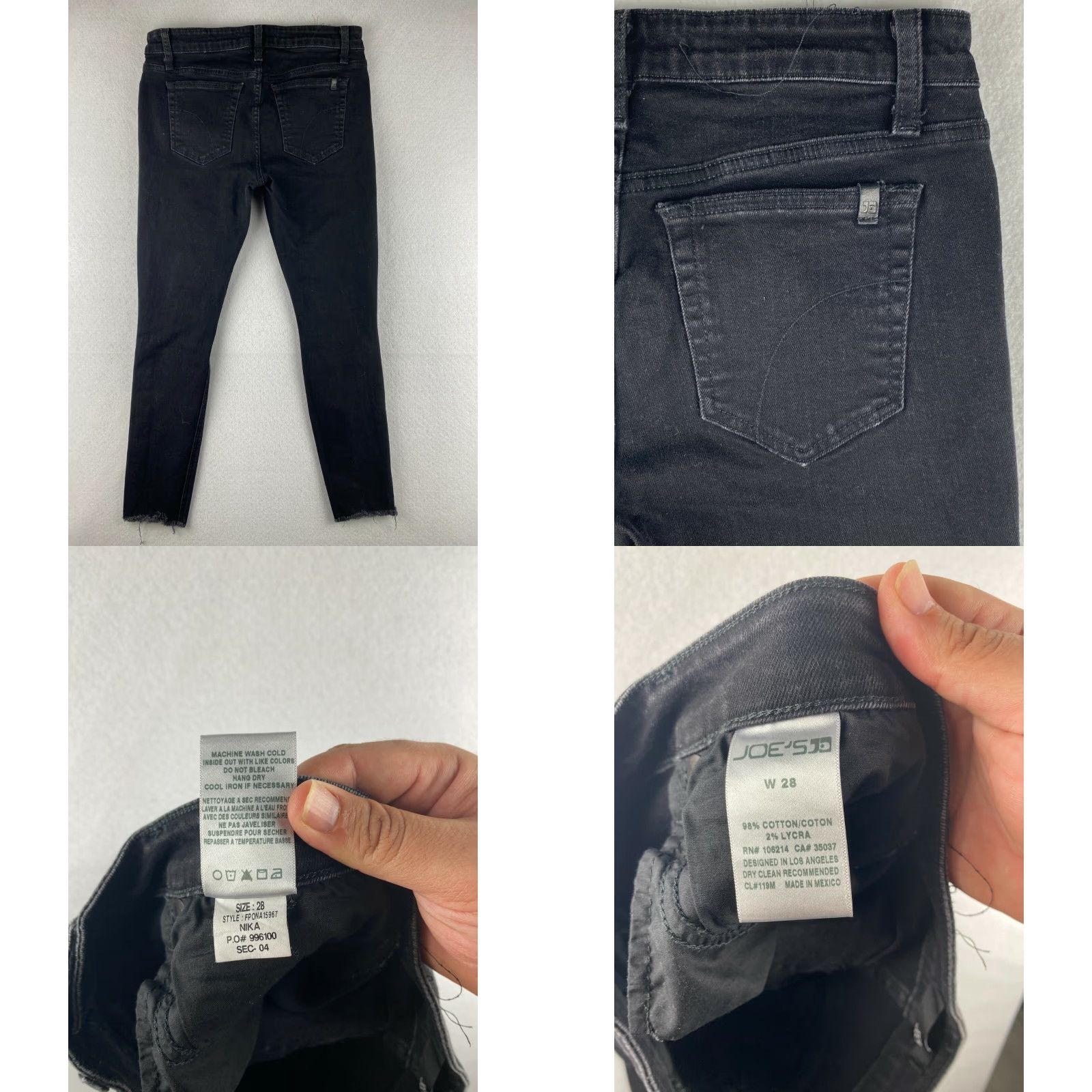 Vintage Joe's Jeans Womens Jeans Black Skinny Distressed Regular 28x26 Denim Stretch 5-Pocket Modern Mens? Size 28" / US 6 / IT 42 - 8 Thumbnail