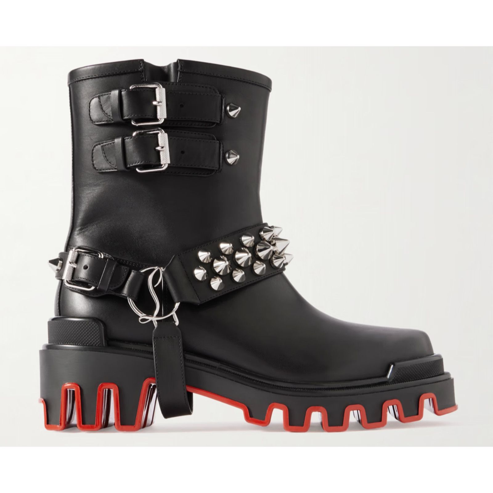 Christian Louboutin Christian Louboutin Dune Bike Spike Black Leather Platform Size US 9 / IT 39 - 3 Thumbnail