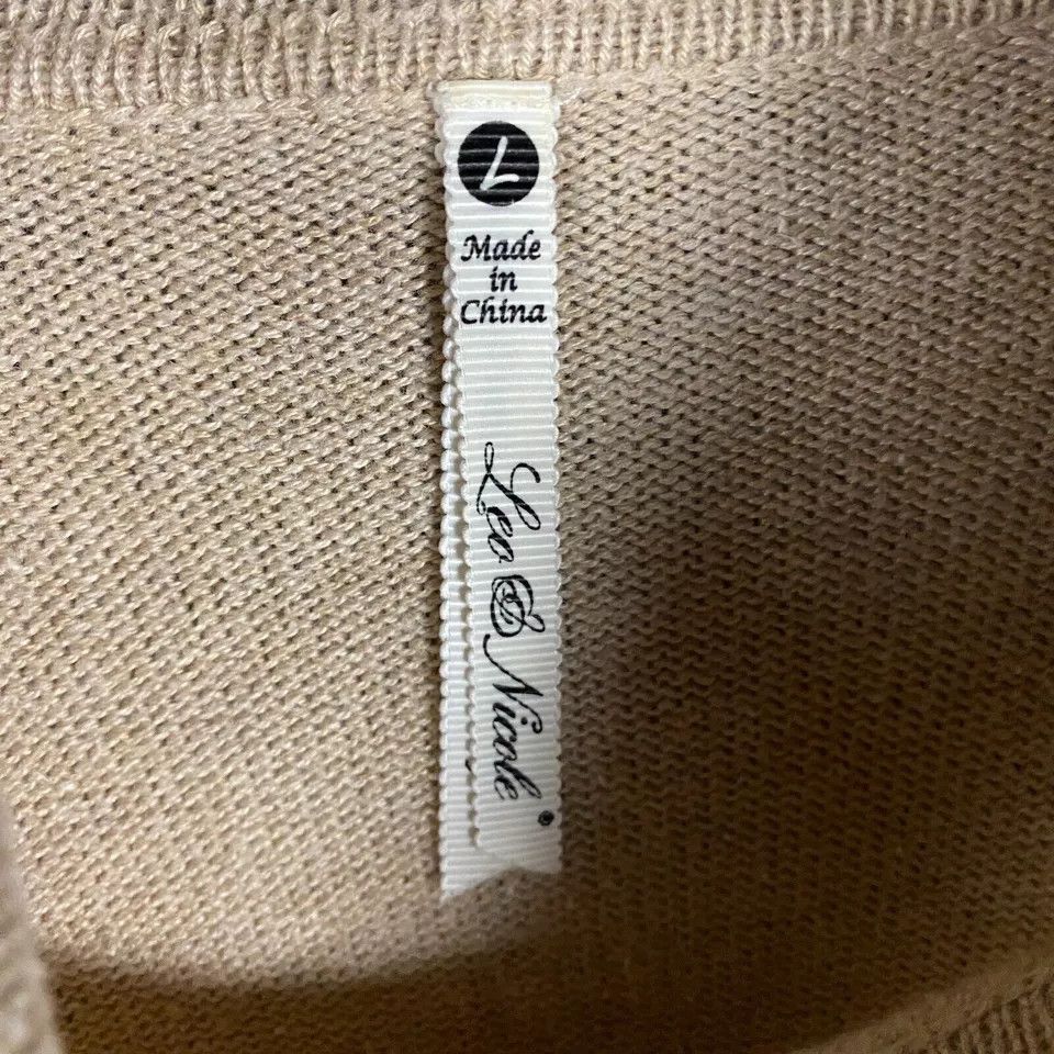 Other Leo & Nicole Sweater Women's Large Pullover Knit Cowl Neck Size L / US 10 / IT 46 - 3 Thumbnail