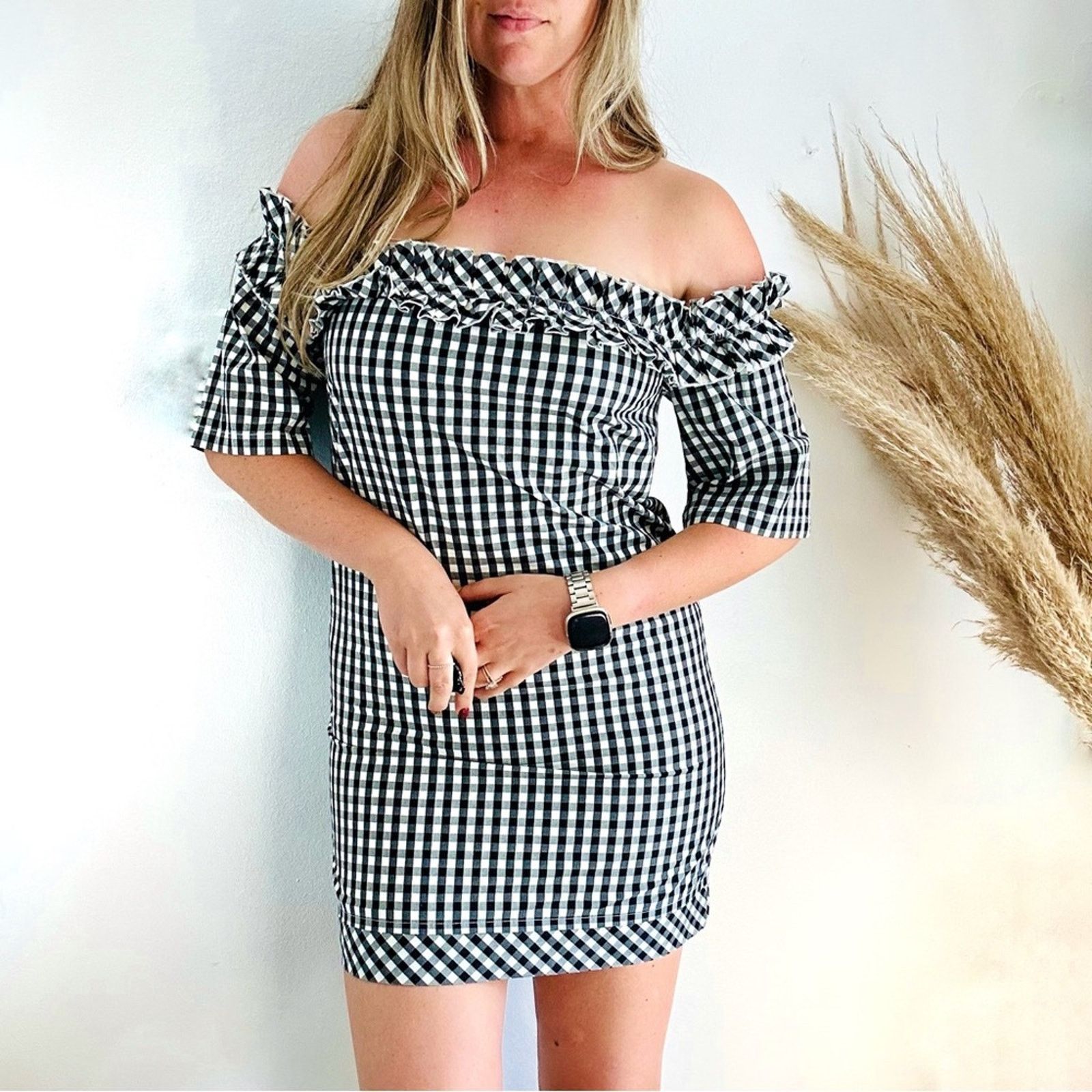 Vineyard Vines NEW VINEYARD VINES Black White Gingham Ruffle Mini Dress Size XXS / US 00 / IT 34 - 1 Thumbnail
