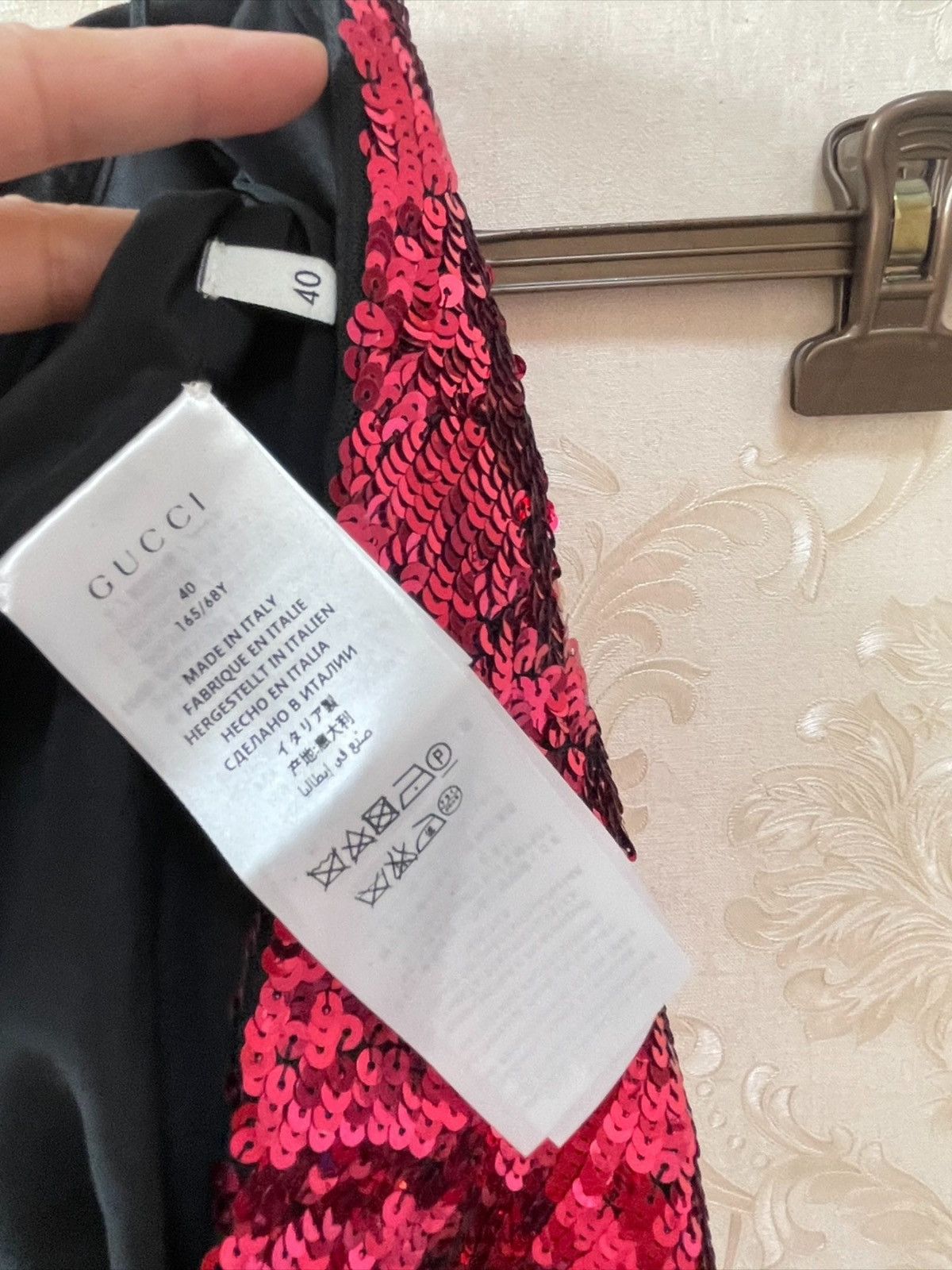 Gucci Gucci Runway Sequin Red Pink Wide Leg Pants Size 27" / US 4 / IT 40 - 4 Thumbnail
