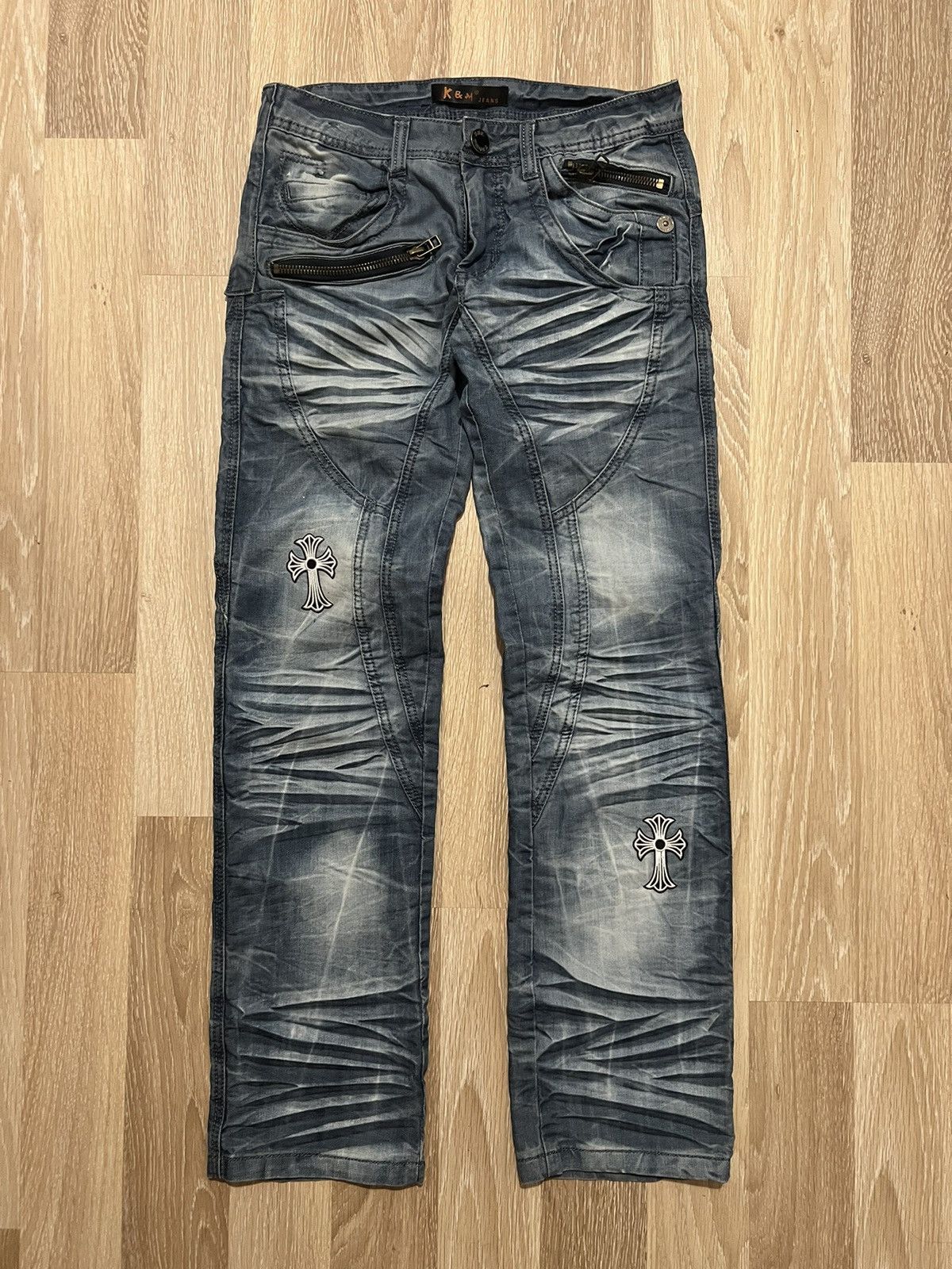 Pre-owned Avant Garde Kosmo Lupo Jeans Y2k In Blue