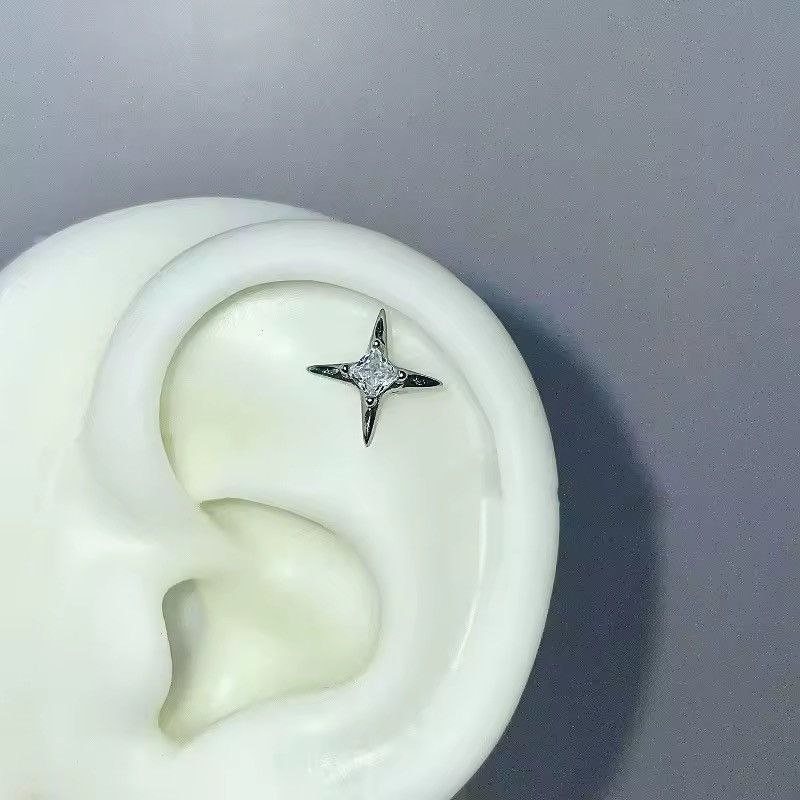 Jewelry CZ Star Stud Earrings for Men Women Size ONE SIZE - 6 Thumbnail