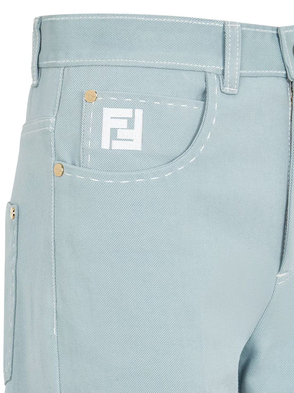 Fendi o1w1db10325 FR5994 Jeans in Light Blue Size 28" / US 6 / IT 42 - 3 Thumbnail