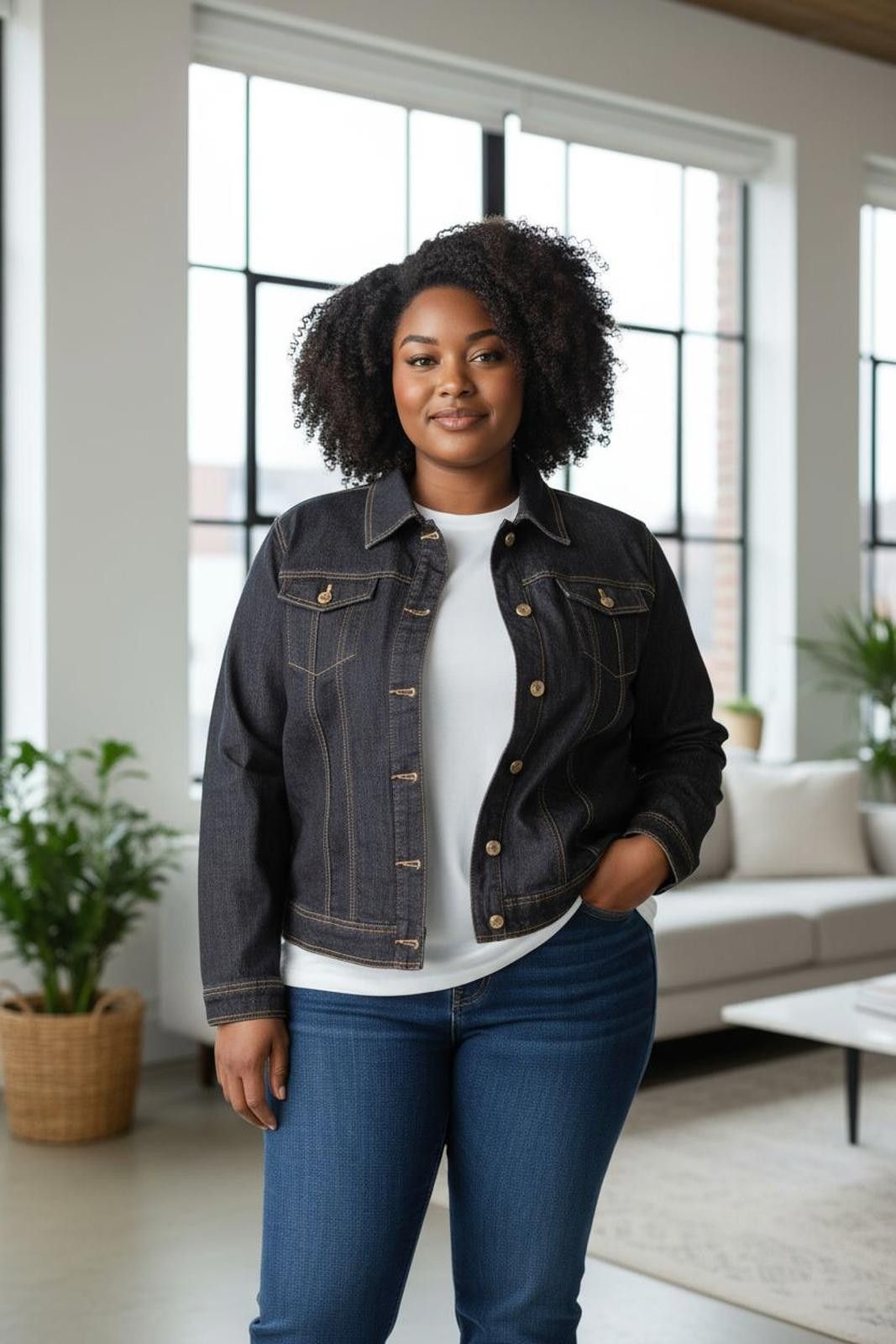 Other Ashley Stewart Women's Dark Denim Jacket Size 4XL / US 24-26 - 2 Thumbnail