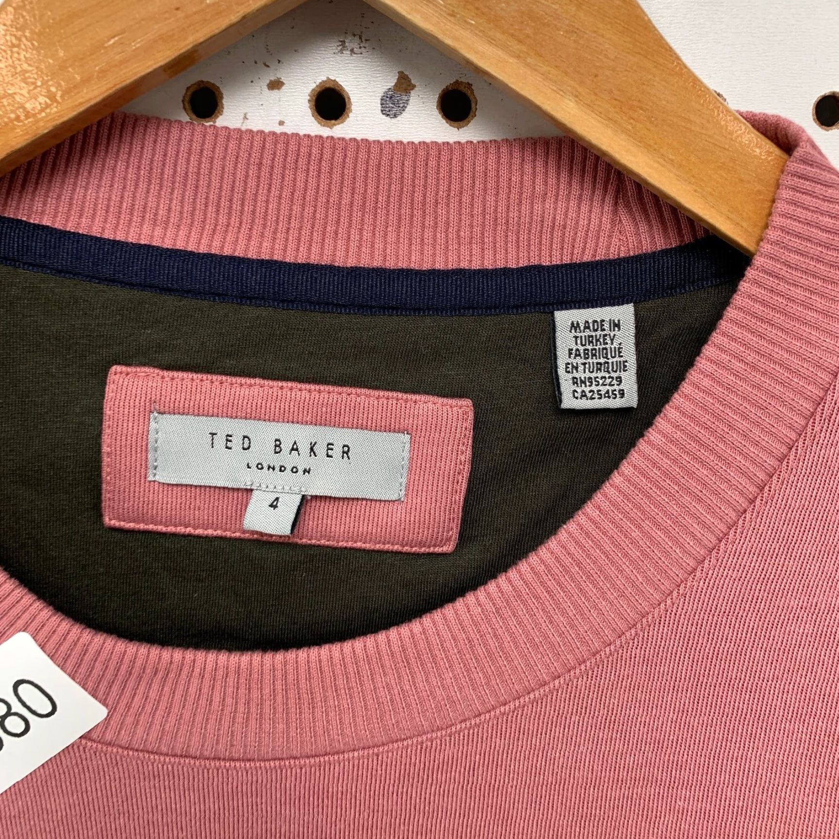Ted Baker Ted Baker London Sweater Mens Size L Mauve Pink Tonal Striped Preppy Work Knit Pullover Crew Neck Long Sleeve Casual Winter Spring Fall Mens Size US L / EU 52-54 / 3 - 3 Thumbnail