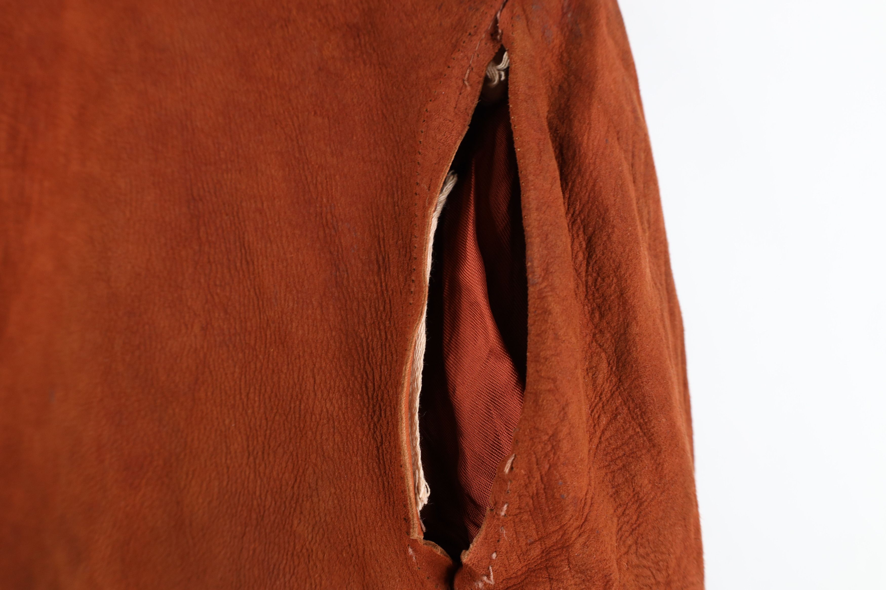 Vintage AS IS Vintage 50s Leather Bomber Jacket Burnt Orange USA Size US XXL / EU 58 / 5 - 7 Thumbnail
