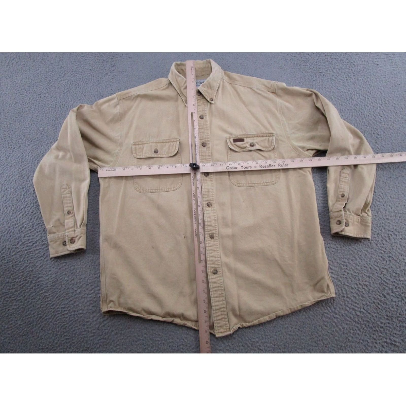 Carhartt VINTAGE Carhartt S09SRW Canvas Work Shirt Long Sleeve Button Sandstone Size L Mens Size US L / EU 52-54 / 3 - 6 Thumbnail