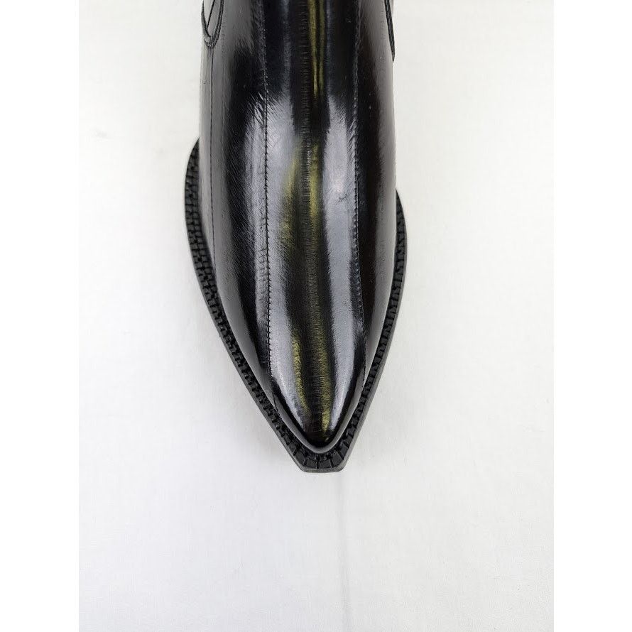 Saint Laurent Paris o1rshd1 Eel Anguilla Leather Lukas Boots in Black Size US 9 / EU 42 - 8 Thumbnail