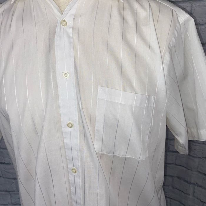 417 by Van Heusen Brand Long Sleeve Button Down Shirt Vintage Striped Size  XL