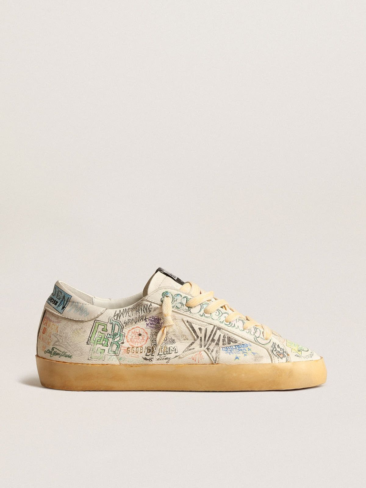 Golden Goose o1w1db10625 Super-Star in Nappa With Graffiti in Multicolor Size US 12 / EU 45 - 1 Thumbnail