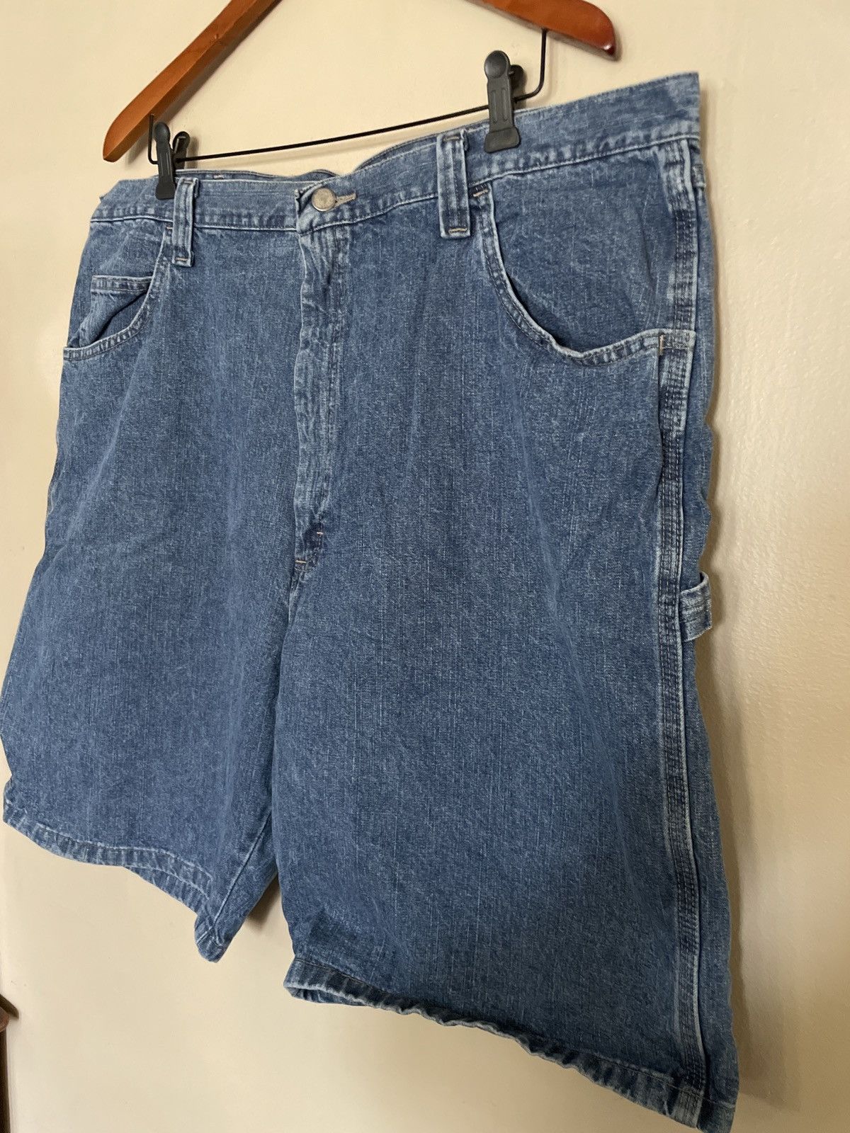 Vintage × Wrangler Wrangler Denim Jean Shorts Jorts 42 vintage BLUE Carpenter 🔥 Size US 42 / EU 58 - 3 Thumbnail