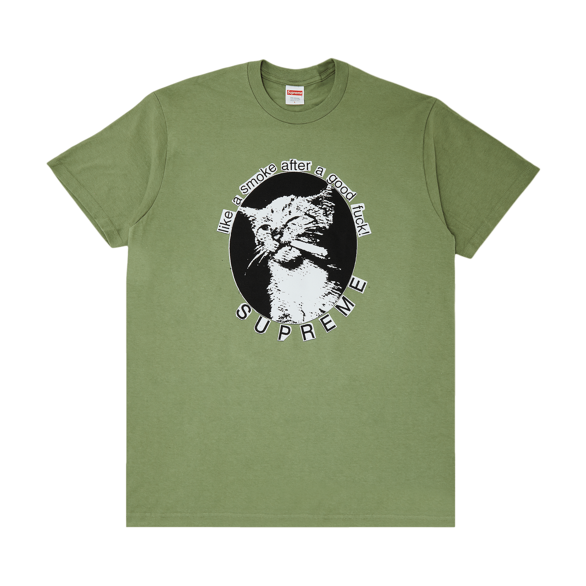 image of Supreme Smoke Tee Light Olive in Green, Men's (Size Large)