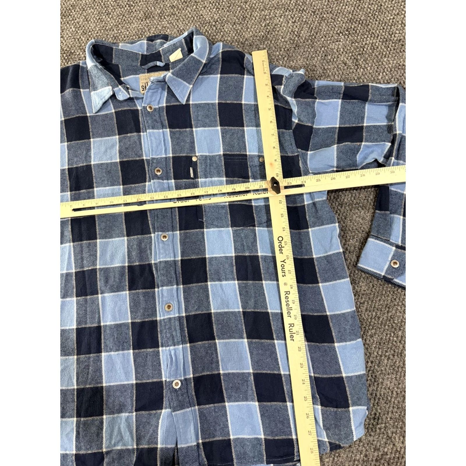 Levi's Levi's SilverTab Shirt Mens L Blue Plaid Flannel Long Sleeve Button Front Size US L / EU 52-54 / 3 - 3 Thumbnail