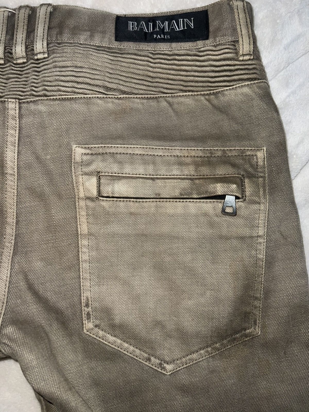 Balmain Balmain Brown/Beige Biker Jeans Size US 32 / EU 48 - 8 Thumbnail