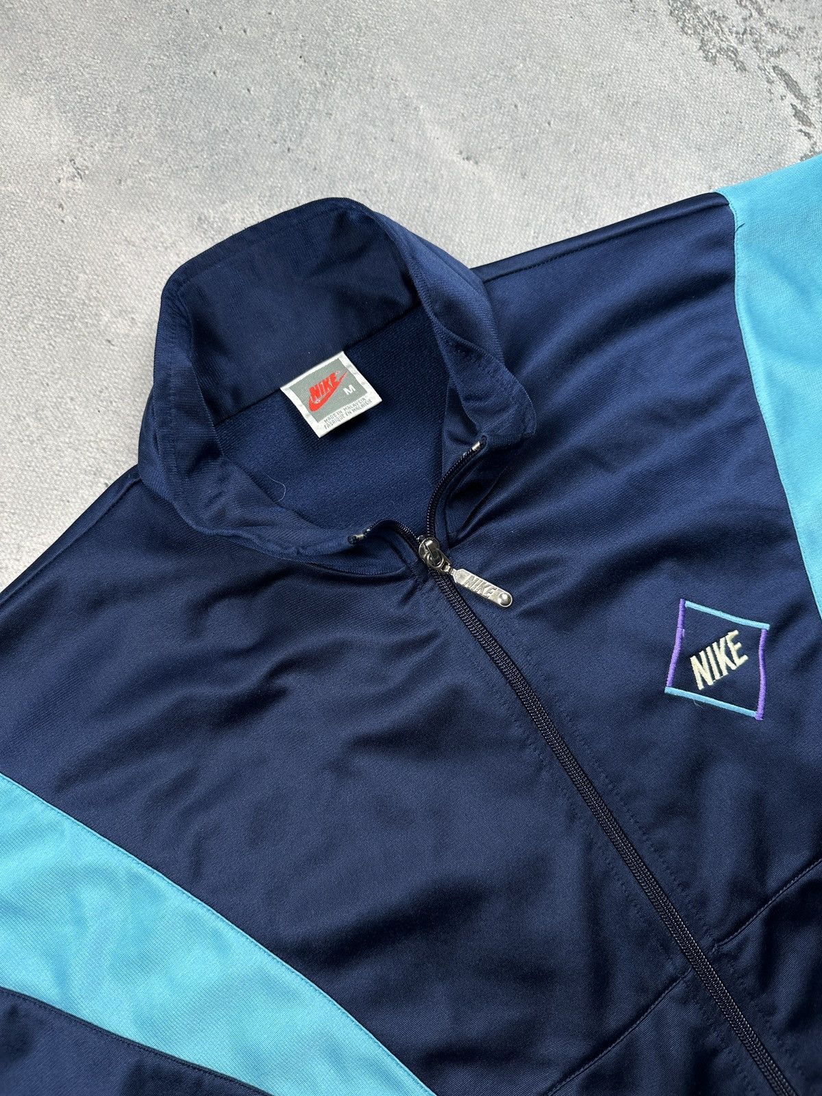 Nike Vintage Nike Sport Track Jacket 80s/90s Navy Teal Purple y2k Size US M / EU 48-50 / 2 - 7 Thumbnail