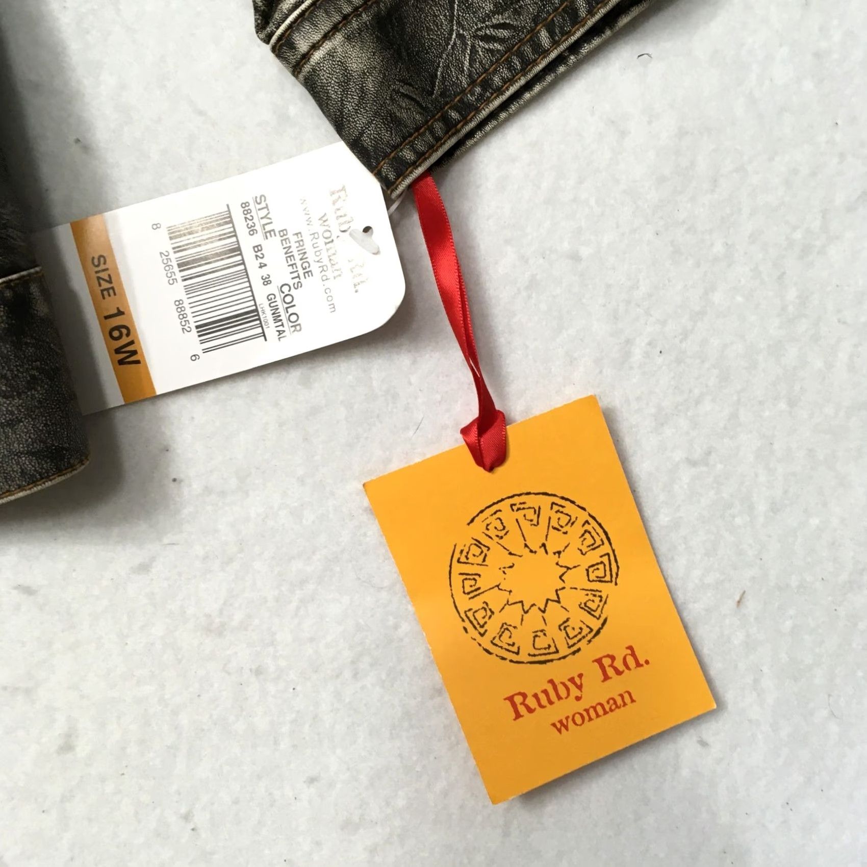 Vintage Ruby Rd. Women Jacket Gray 16W Small Distressed Denim Pockets Basic Jacket Adults Womens Size XXL / US 16-18 / IT 52-54 - 2 Thumbnail