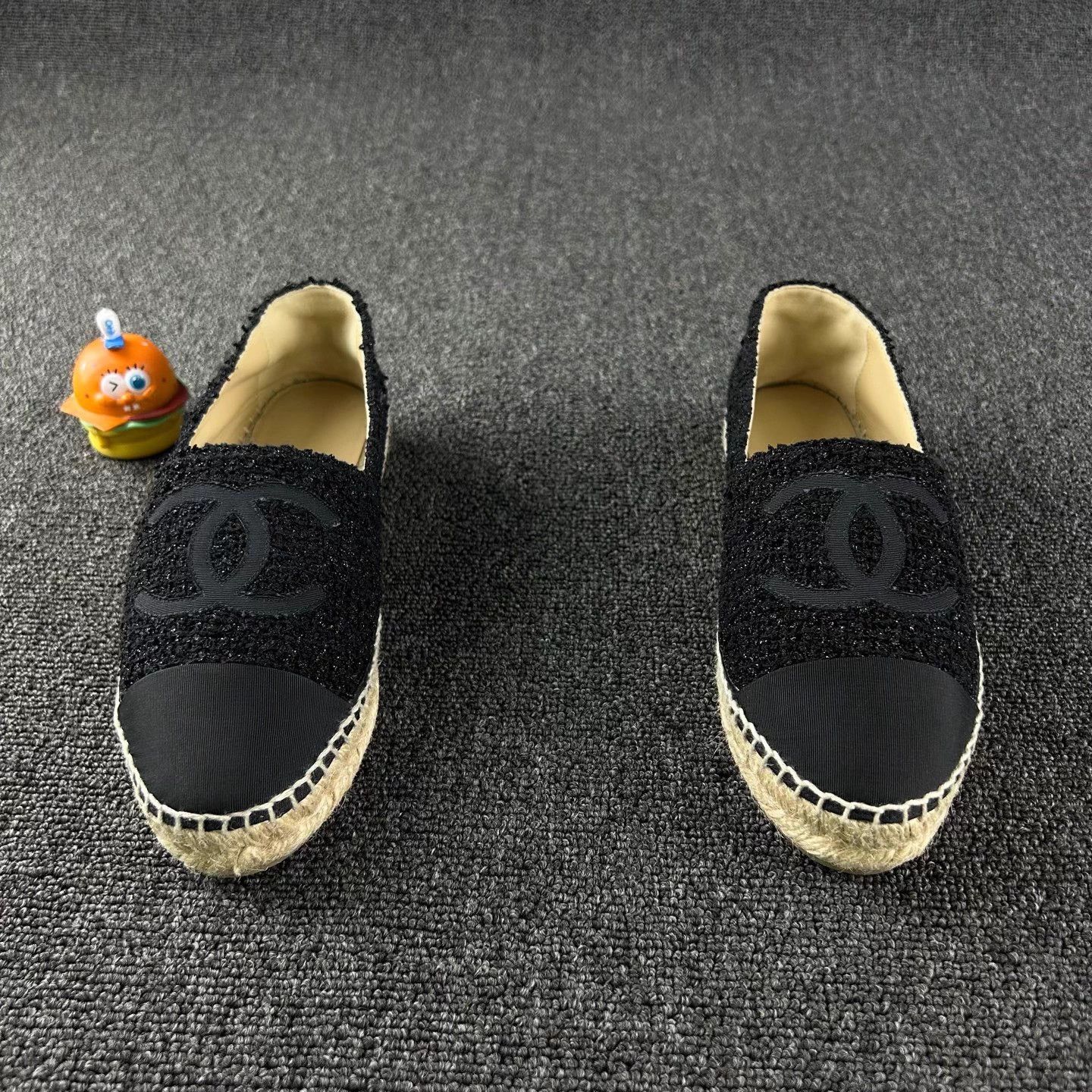 Chanel Chanel Black Woven CC Logo Fisherman Shoes EUR 38 Size US 7 / IT 37 - 2 Thumbnail
