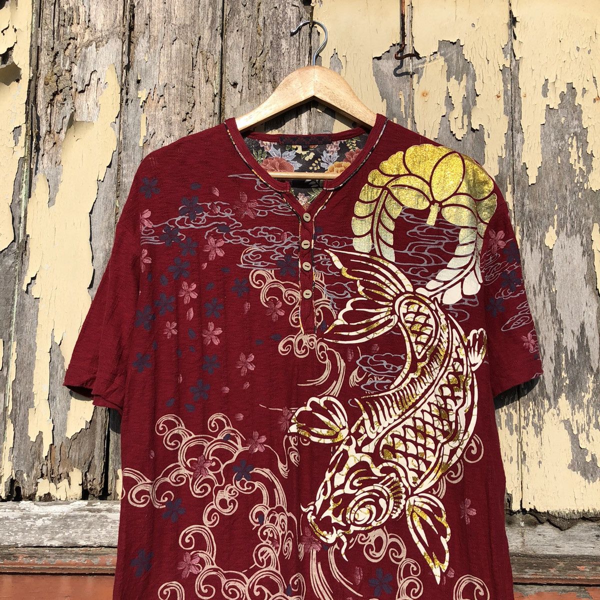 Japanese Brand Vintage y2k Koi Fish Sukajan Over Print Tshirt Size US L / EU 52-54 / 3 - 2 Thumbnail
