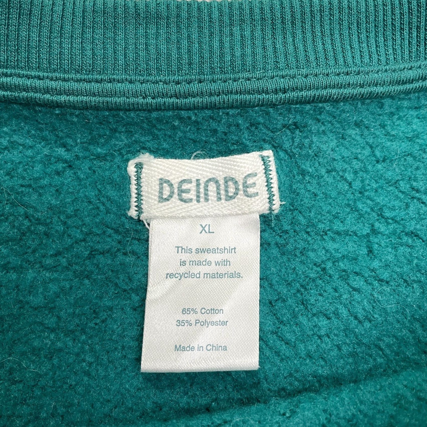 Logo 7 Deinde Logo Pullover Sweatshirt Mens XL Green Crew Neck Fleece All Seasons Casual Modern Classic Sports Size US XL / EU 56 / 4 - 4 Thumbnail