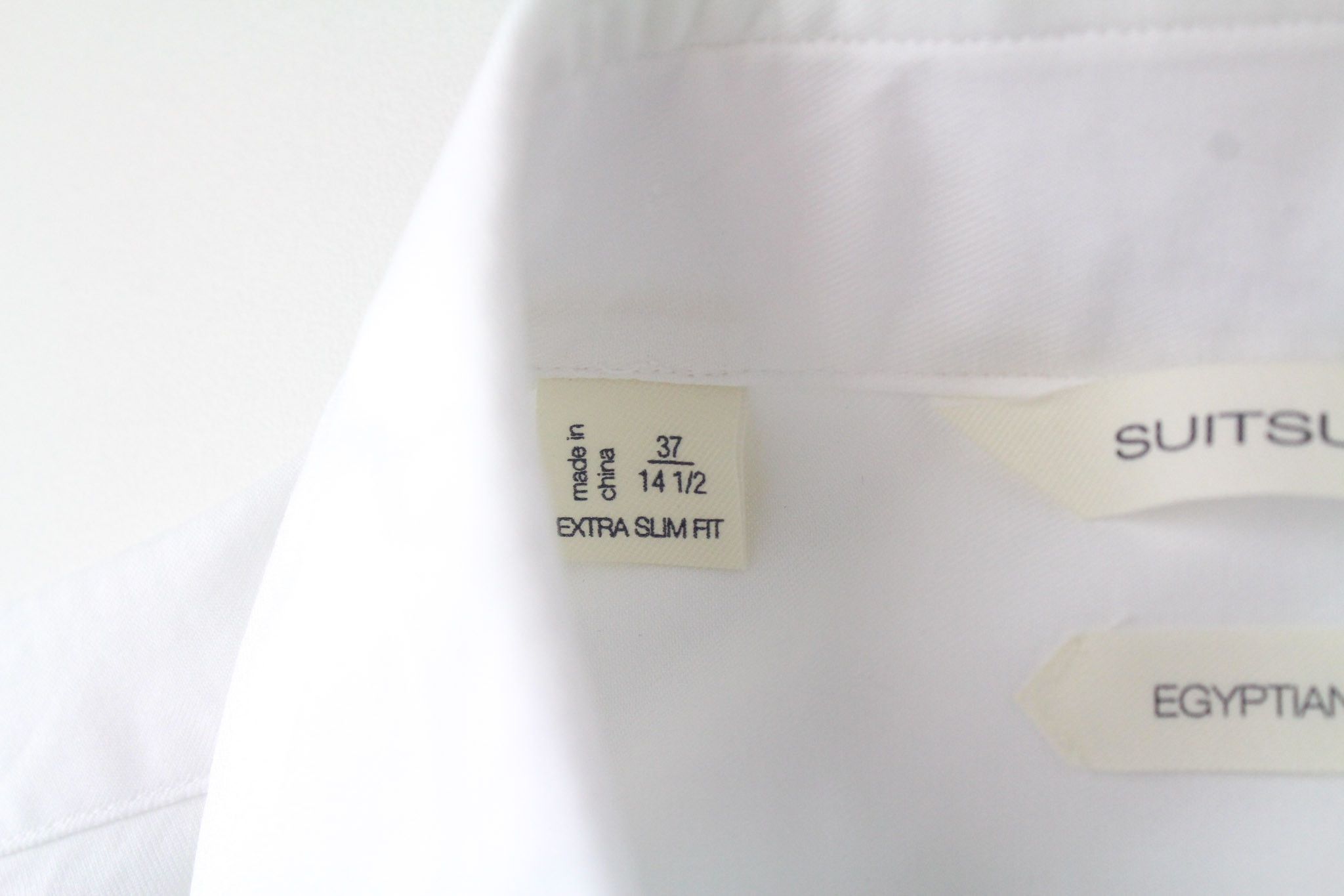Suitsupply 37/14 1/2 Extra Slim White Egyptian Cotton Twill 72285 Size 36R - 5 Thumbnail