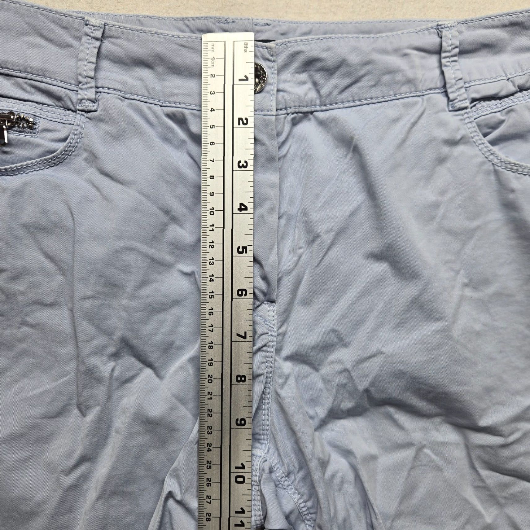 Vintage ATELIER GARDEUR Pants Capri Blue Solid 44 Women's Adult Regular Blue Capri Pants Pockets 90s Event None Womens Size 30" / US 8 / IT 44 - 5 Thumbnail