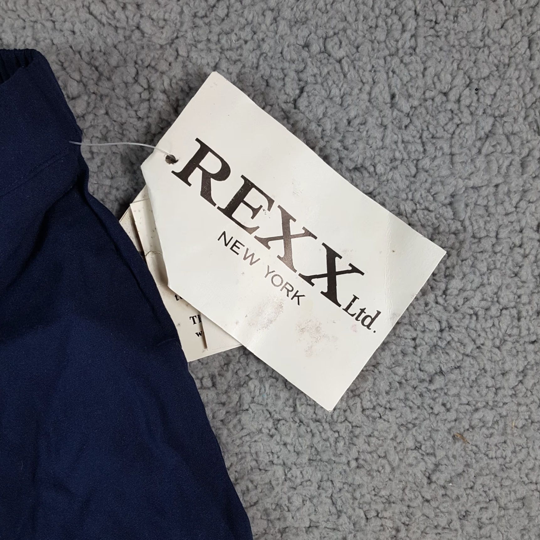 Vintage VINTAGE Rexx Women's Pants Tapered High-Rise Summer Casual Bohemian 80s 90s Y2K Navy Blue Medium Size 32" / US 10 / IT 46 - 3 Thumbnail